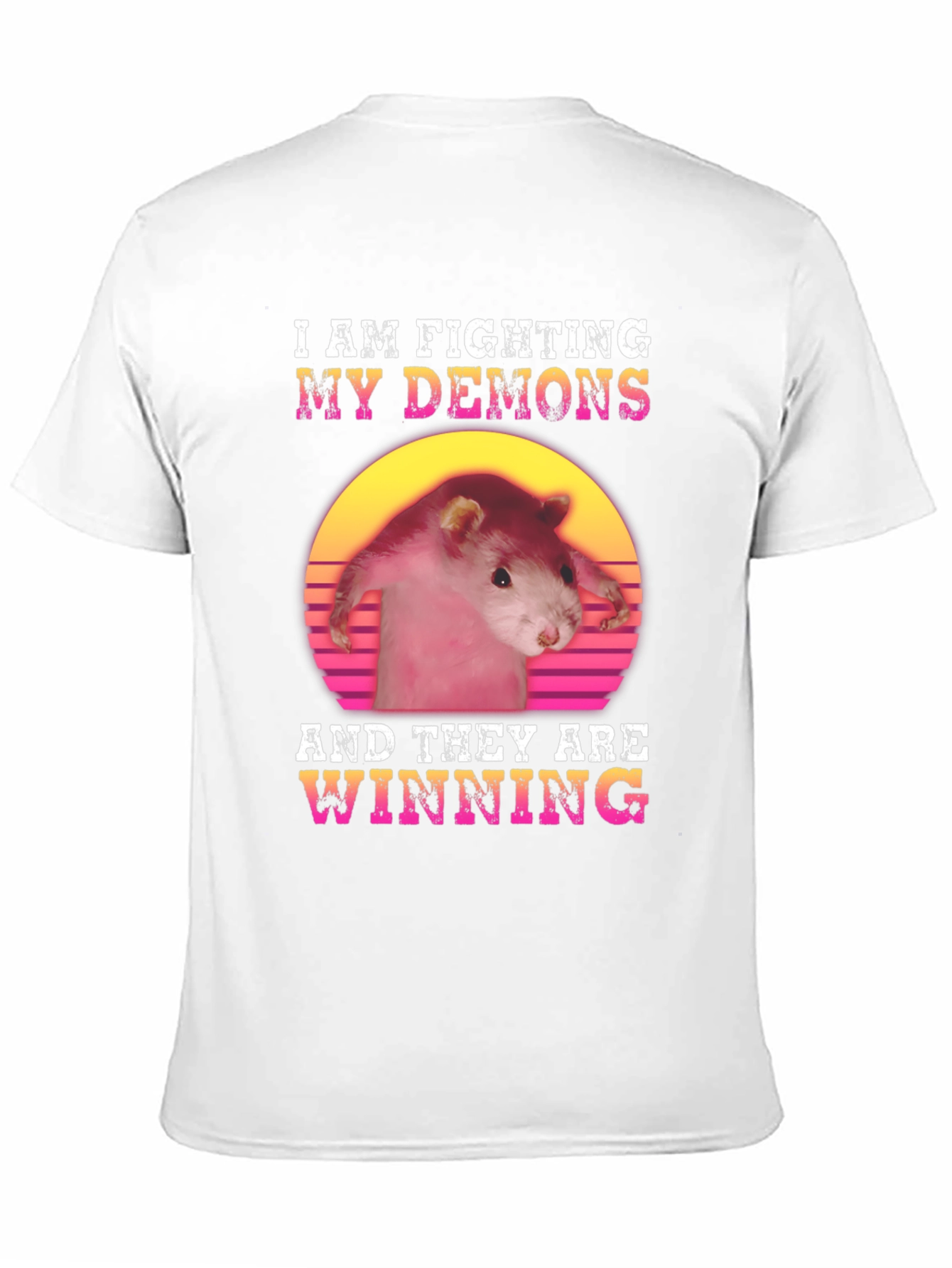Black Fighting My Demons Rat Graphic Tee view 11