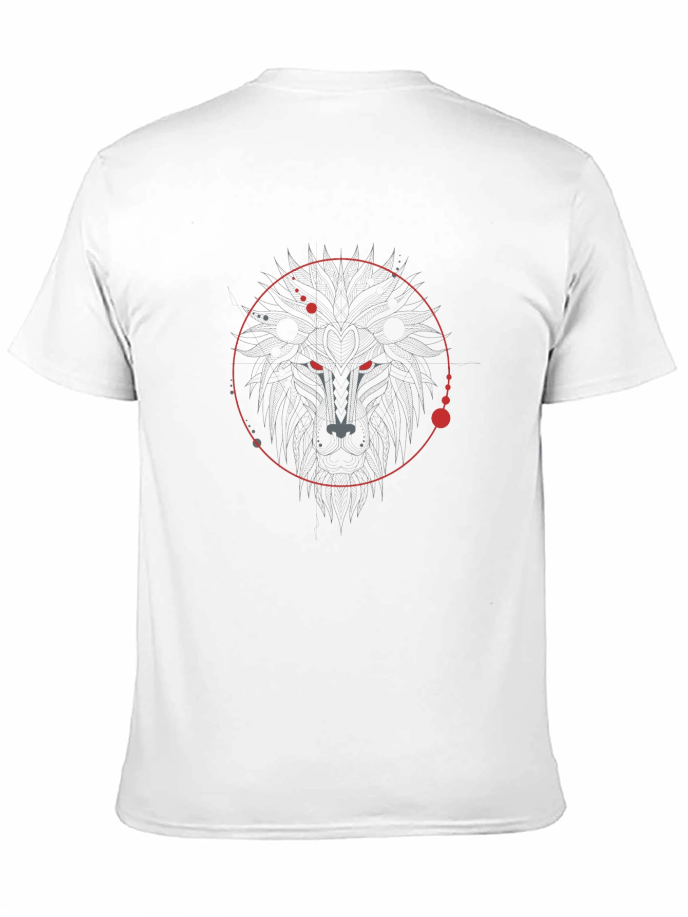 Black Lion Geometric Graphic Print Men's Black T-Shirt view 11