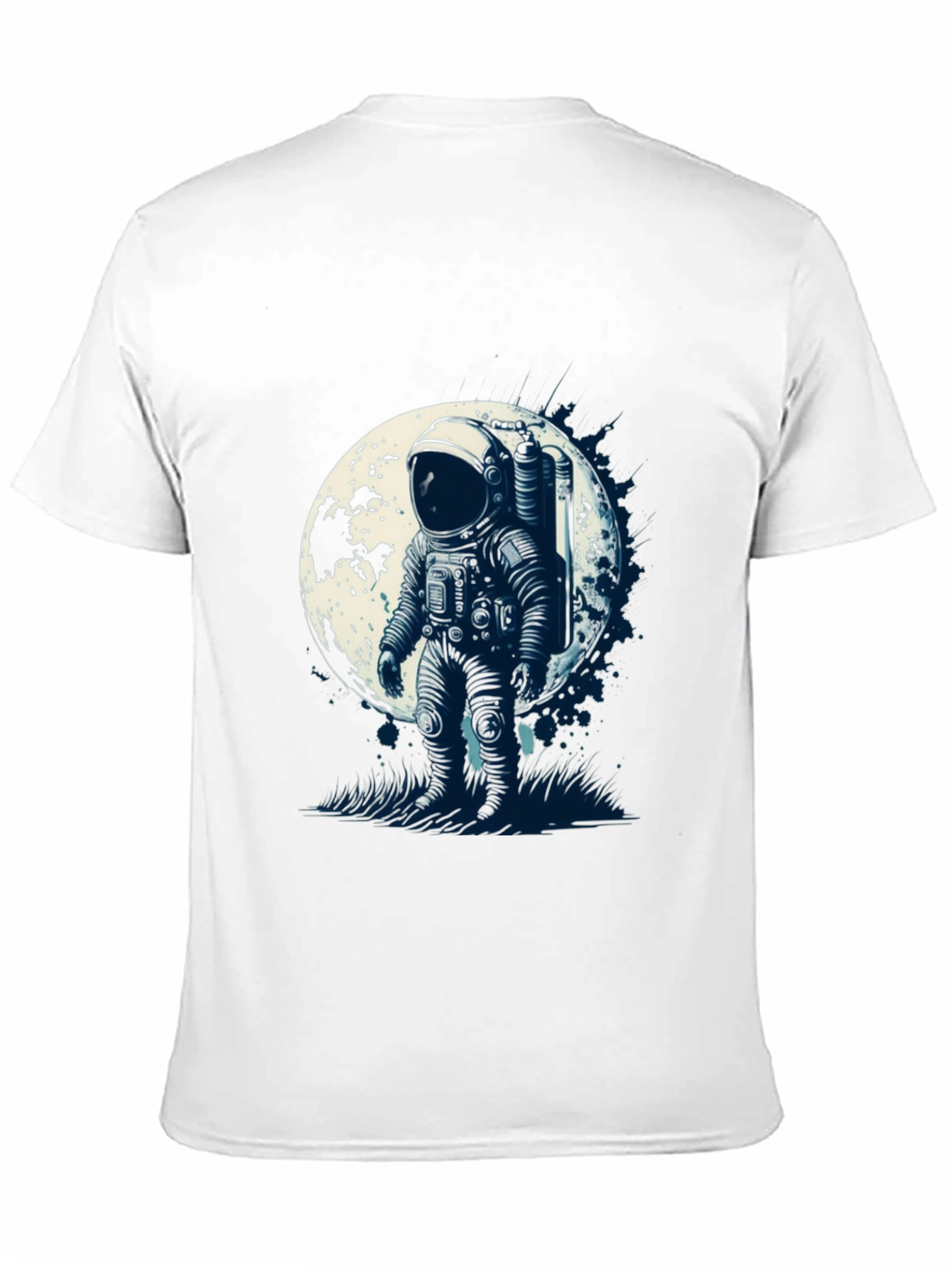 Black Astronaut Moon Graphic Tee - Black Cotton view 11