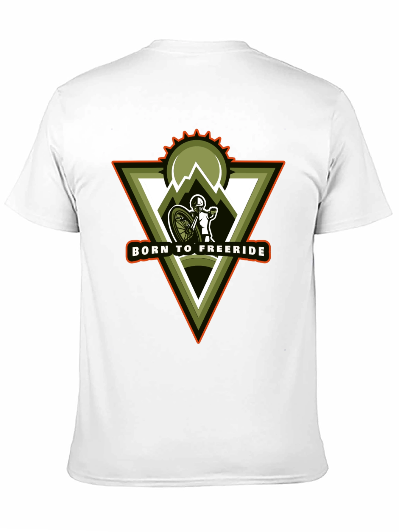 Black Born to Freeride Mountain Biker Black T-Shirt view 11