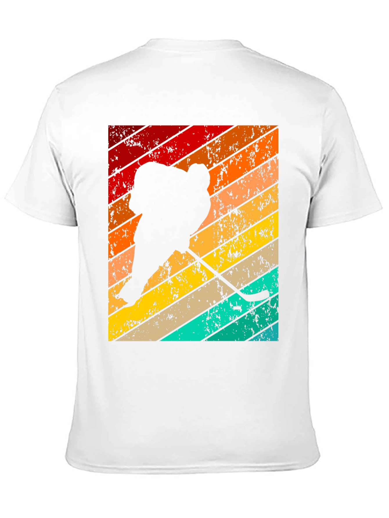 Black Retro Hockey Player T-Shirt view 11