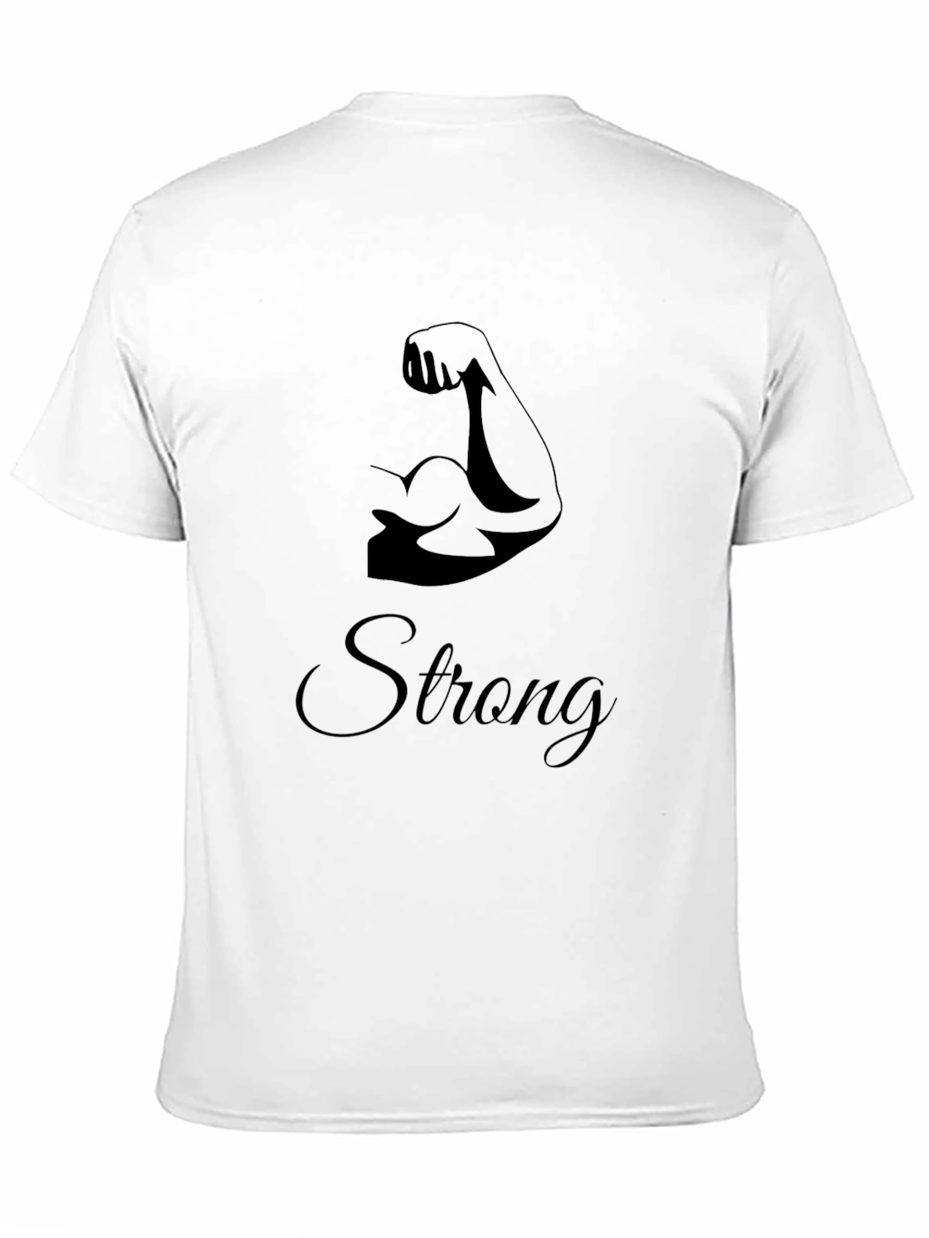 Black Strong Arm Graphic Tee - Men's Black Cotton T-Shirt view 11