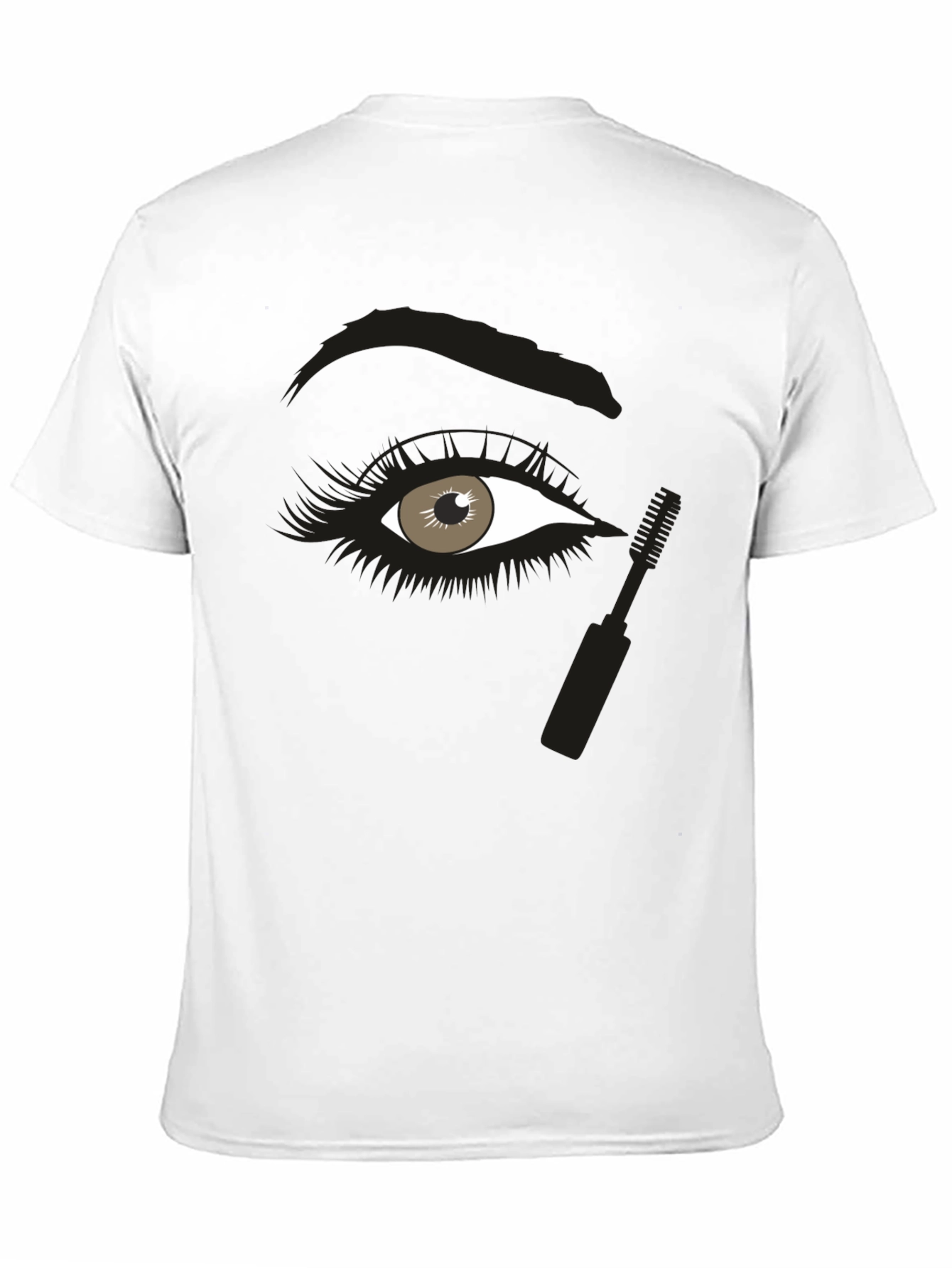 Black Eye Makeup Graphic Tee - Unisex Black Cotton Shirt view 11