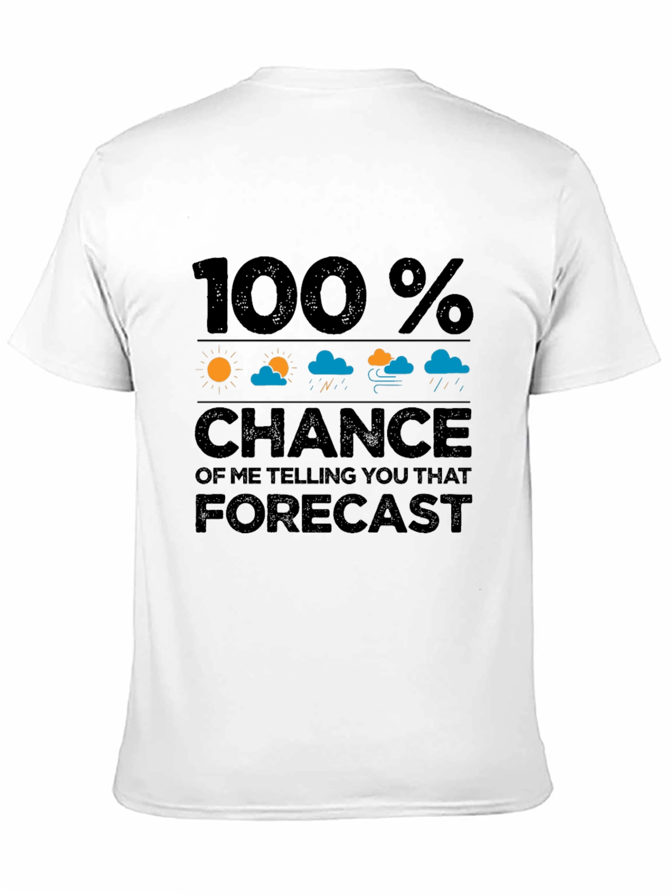 Black Funny Weather Forecast Graphic T-Shirt view 11