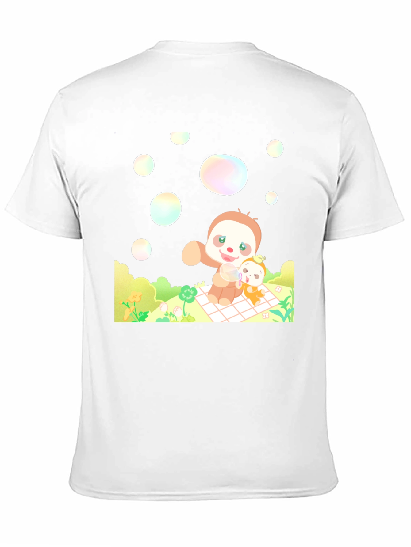 Black Cute Sloth Picnic Black T-Shirt view 11