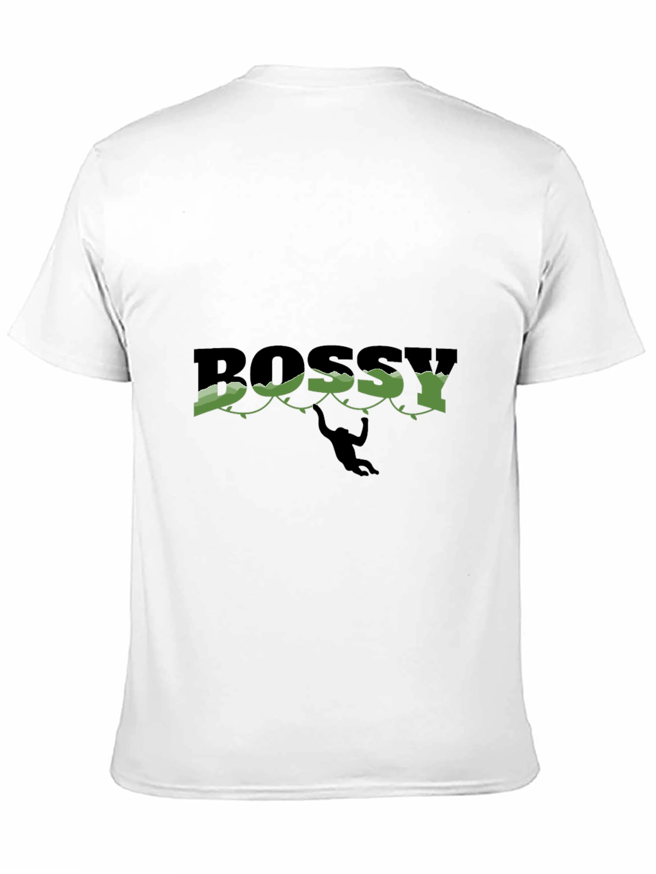 Black Bossy Monkey Graphic Tee - Black Crew Neck T-Shirt view 11