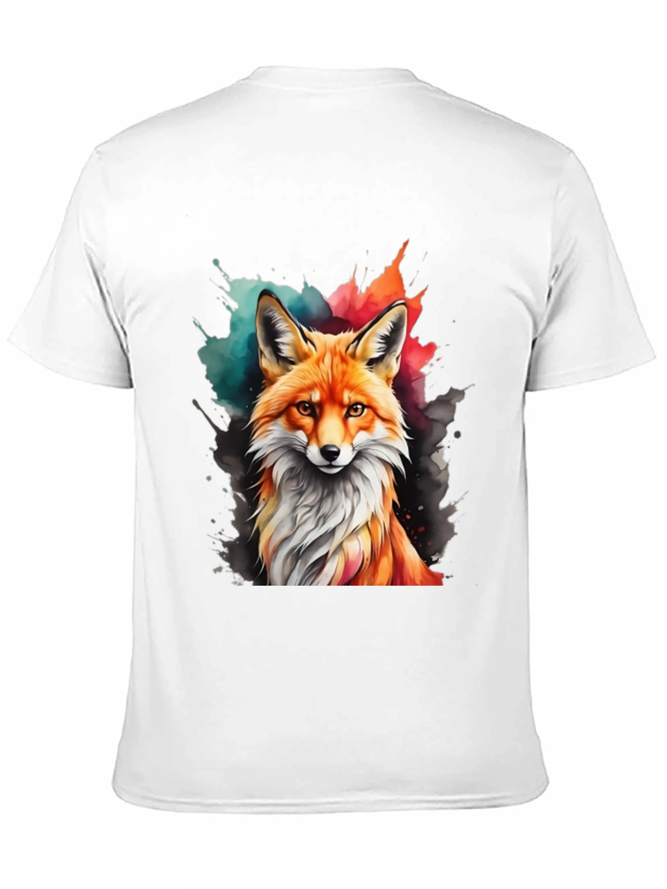 Black Watercolor Fox Graphic Tee view 11