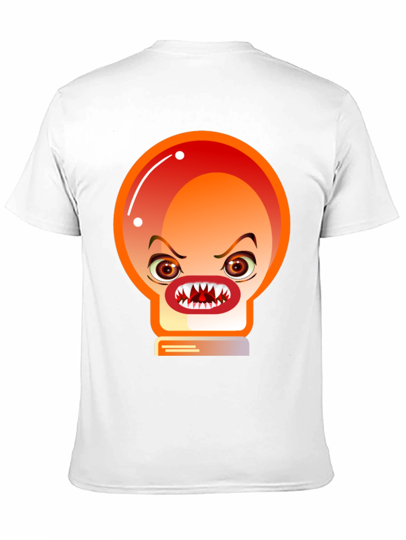 Black Men's Black T-Shirt with Angry Light Bulb Design view 11