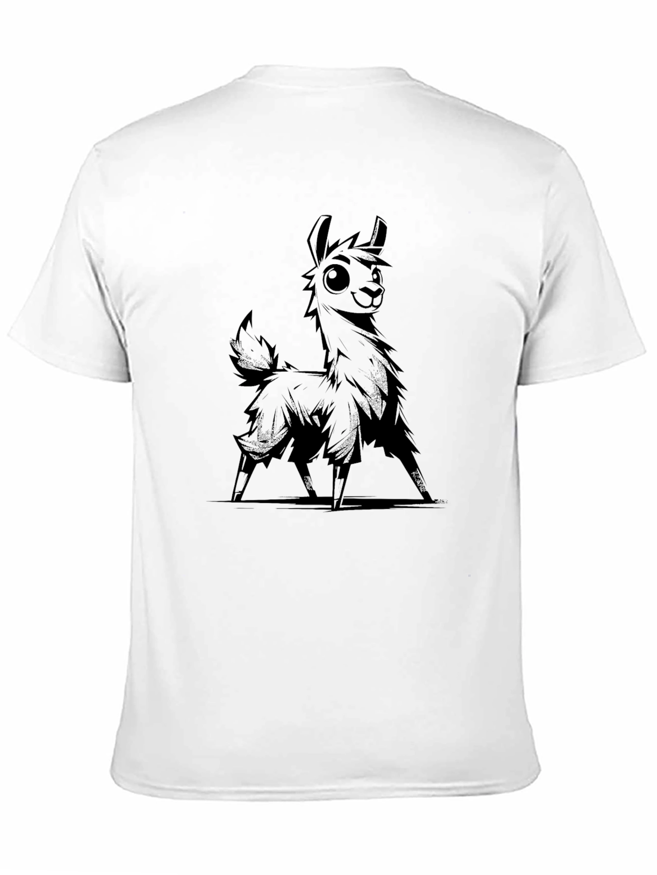 Black Llama Graphic Tee - Black Cotton T-Shirt view 11