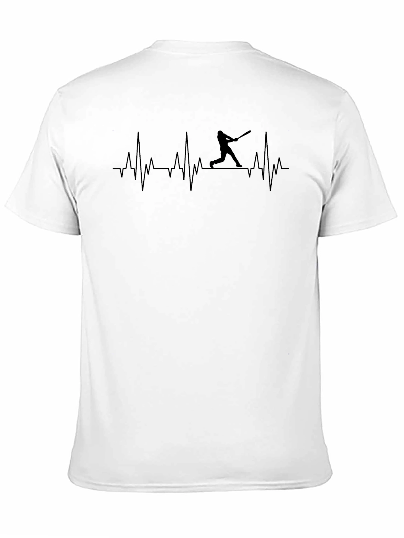 Black Baseball Heartbeat Graphic Tee - Black Cotton Comfort view 11