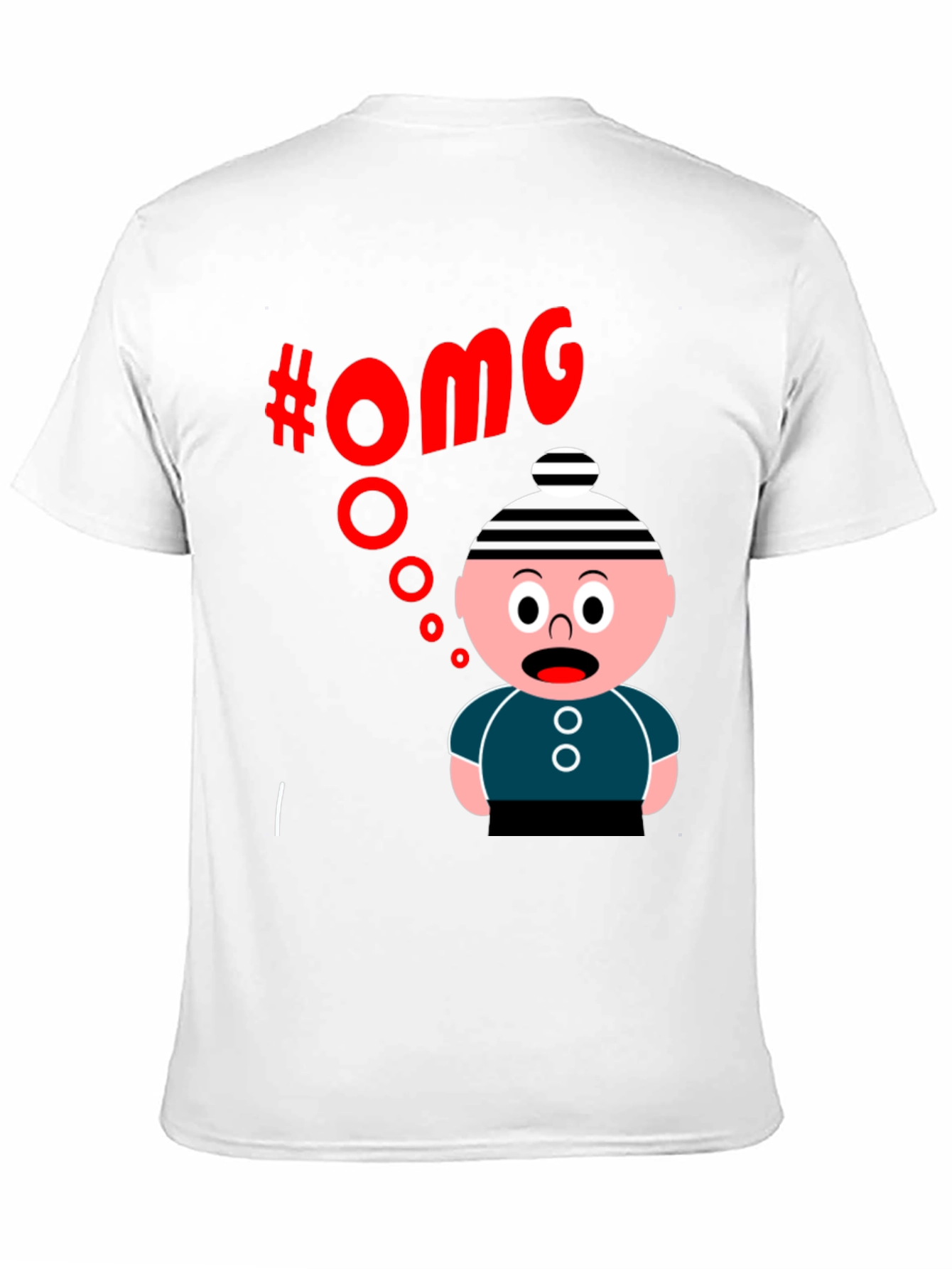 Black OMG Cartoon T-Shirt - Black Cotton Blend view 11