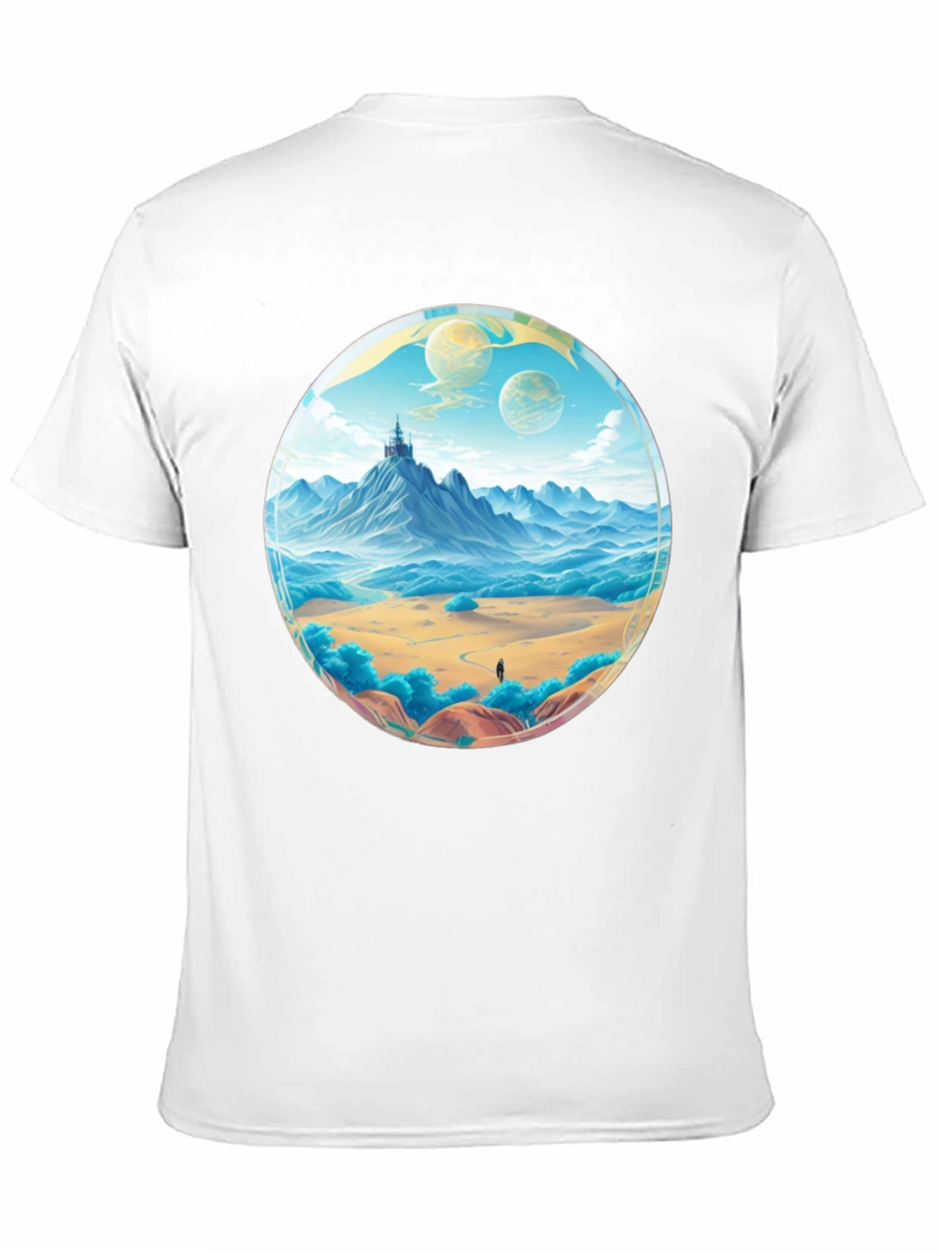 Black Fantasy Landscape Graphic Tee - Black view 11