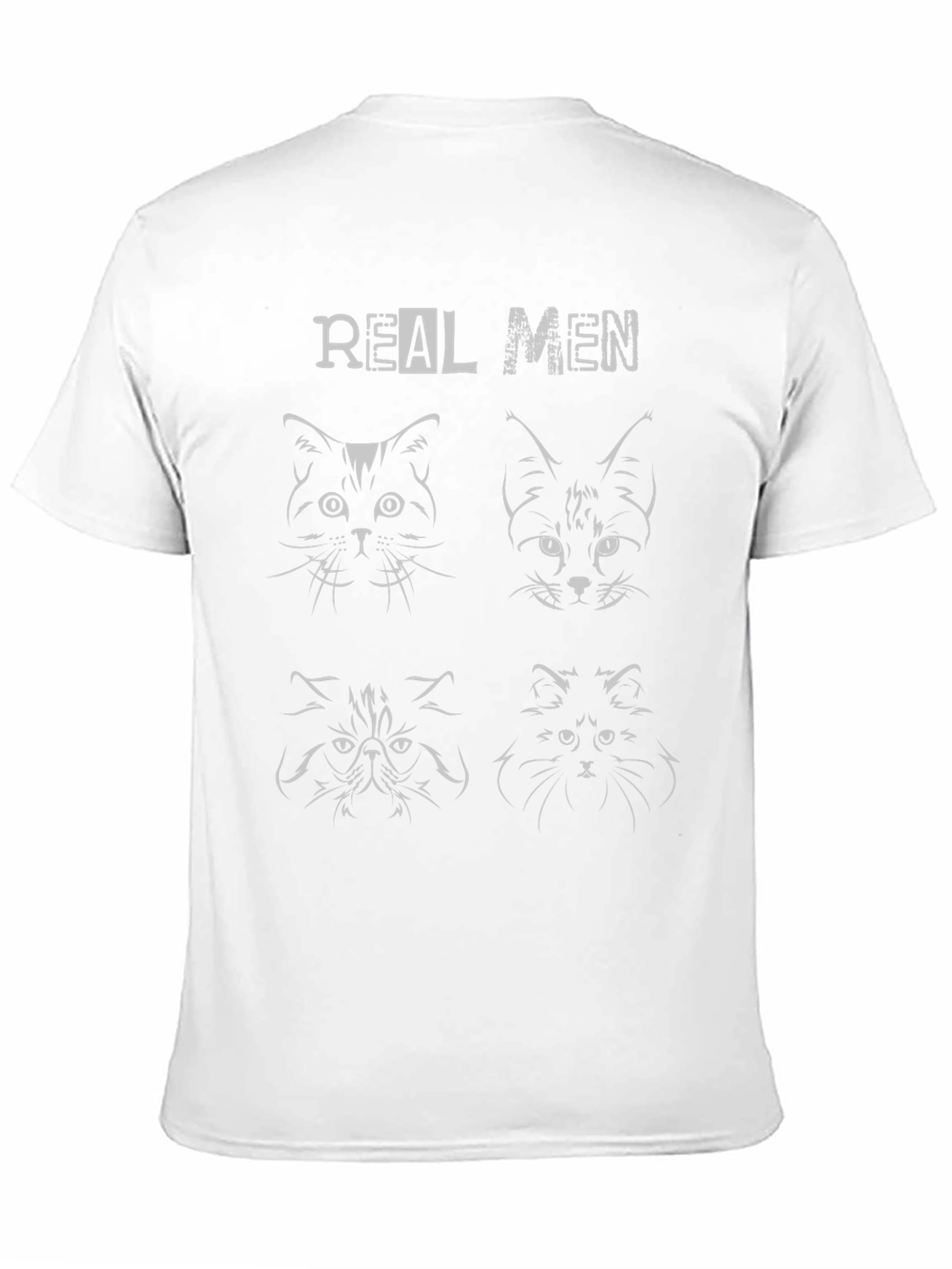 Real Men Cat Lover T-Shirt - Funny Cat Dad Tee - 11