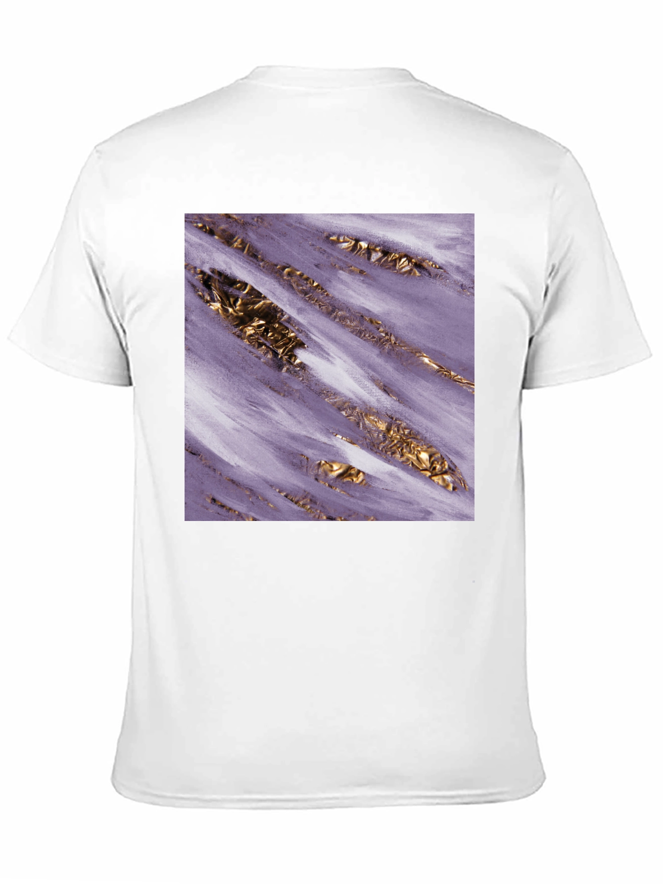 Black Abstract Gold & Purple Graphic Tee view 11
