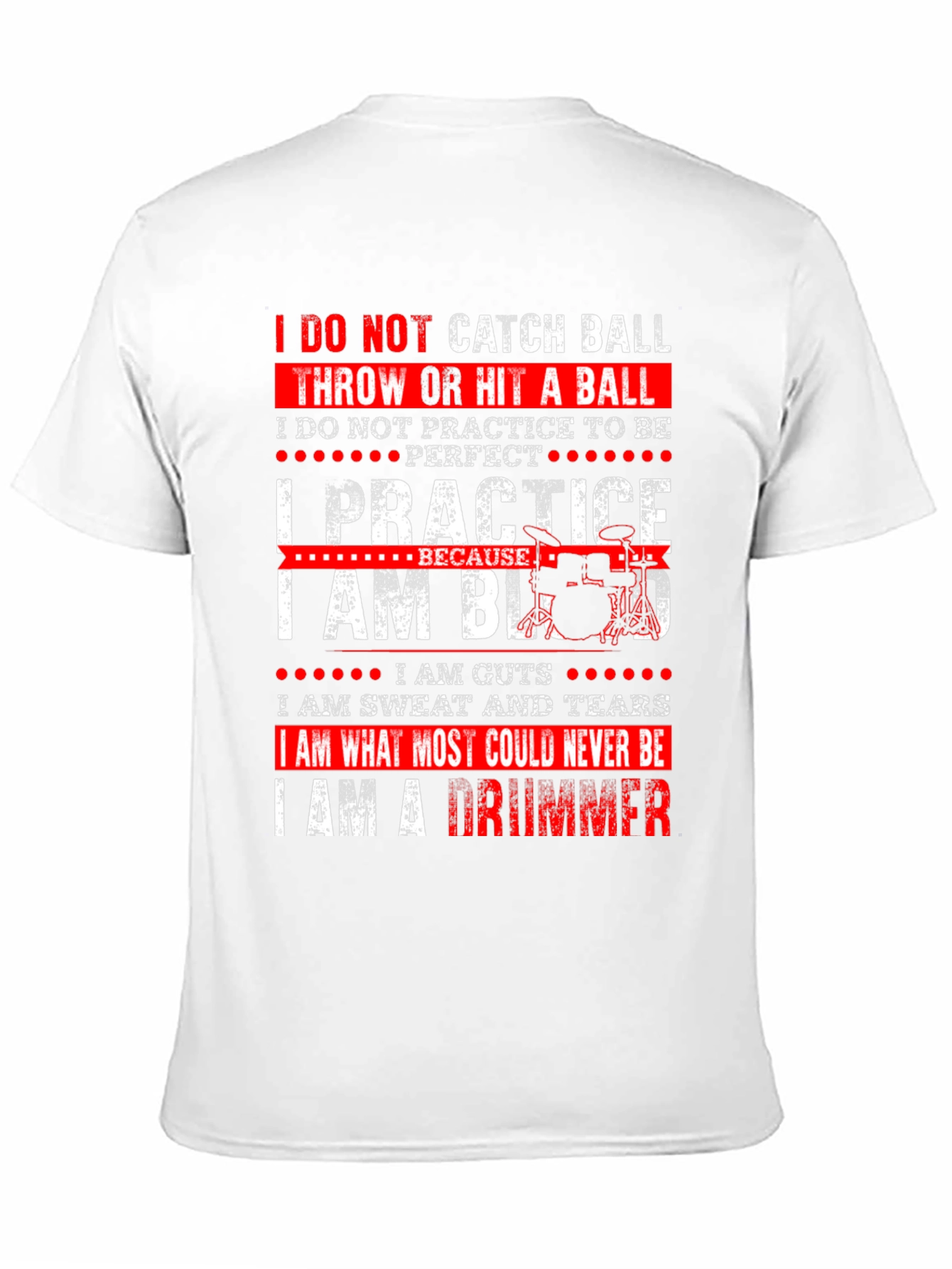 Black Drummer T-Shirt - I Practice Because I Am Blood view 11