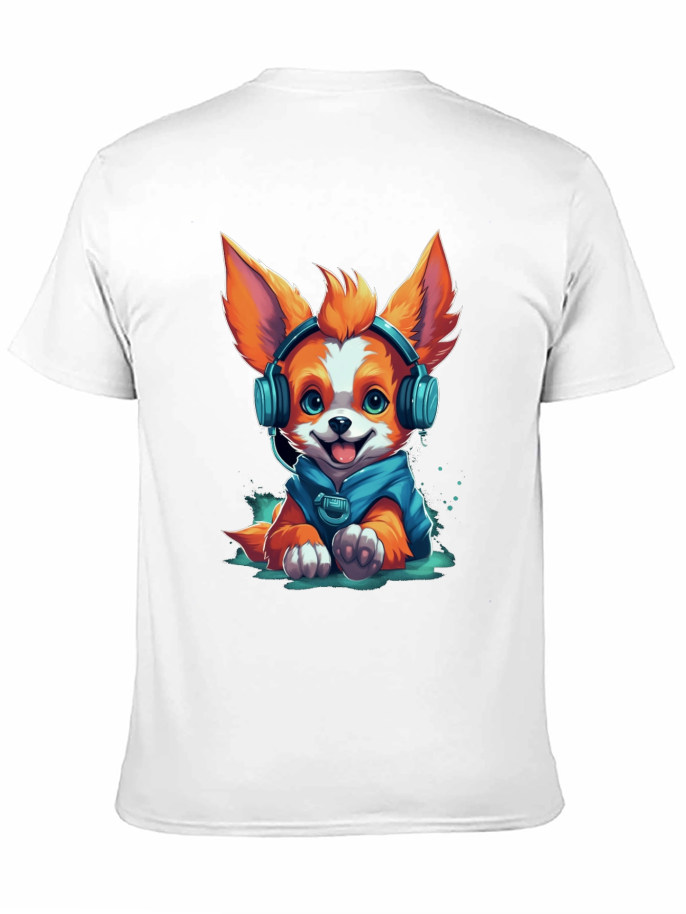 Black Dog in Headphones Graphic Tee view 11