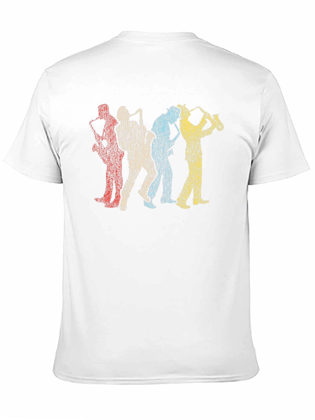 Black Retro Saxophone Player Black T-Shirt view 11