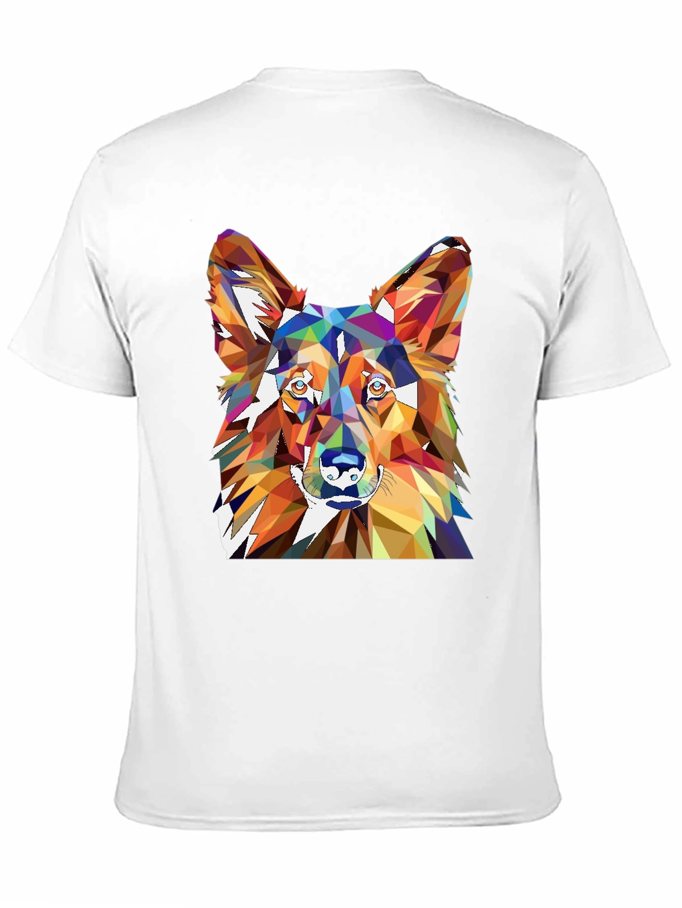 Black Geometric Dog Graphic Tee - Men's Black Short Sleeve view 11