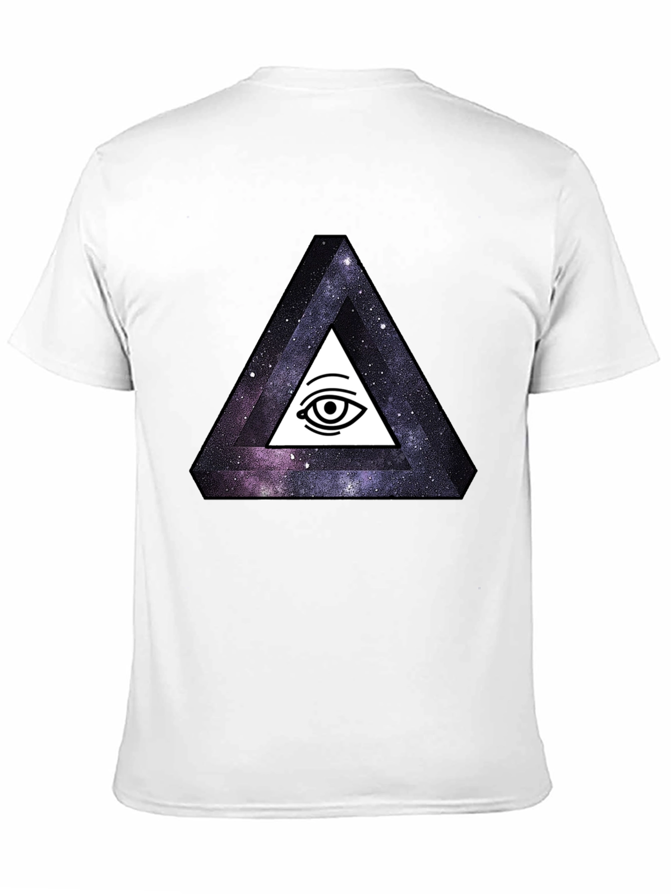 Black Illuminati Galaxy Triangle Black T-Shirt view 11