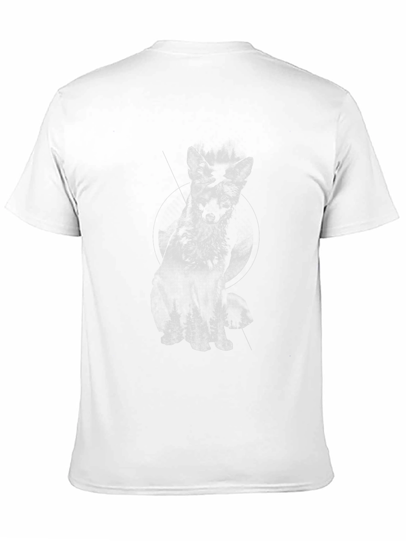 Black Monochrome Wolf Graphic Tee - Stylish Black T-Shirt view 11