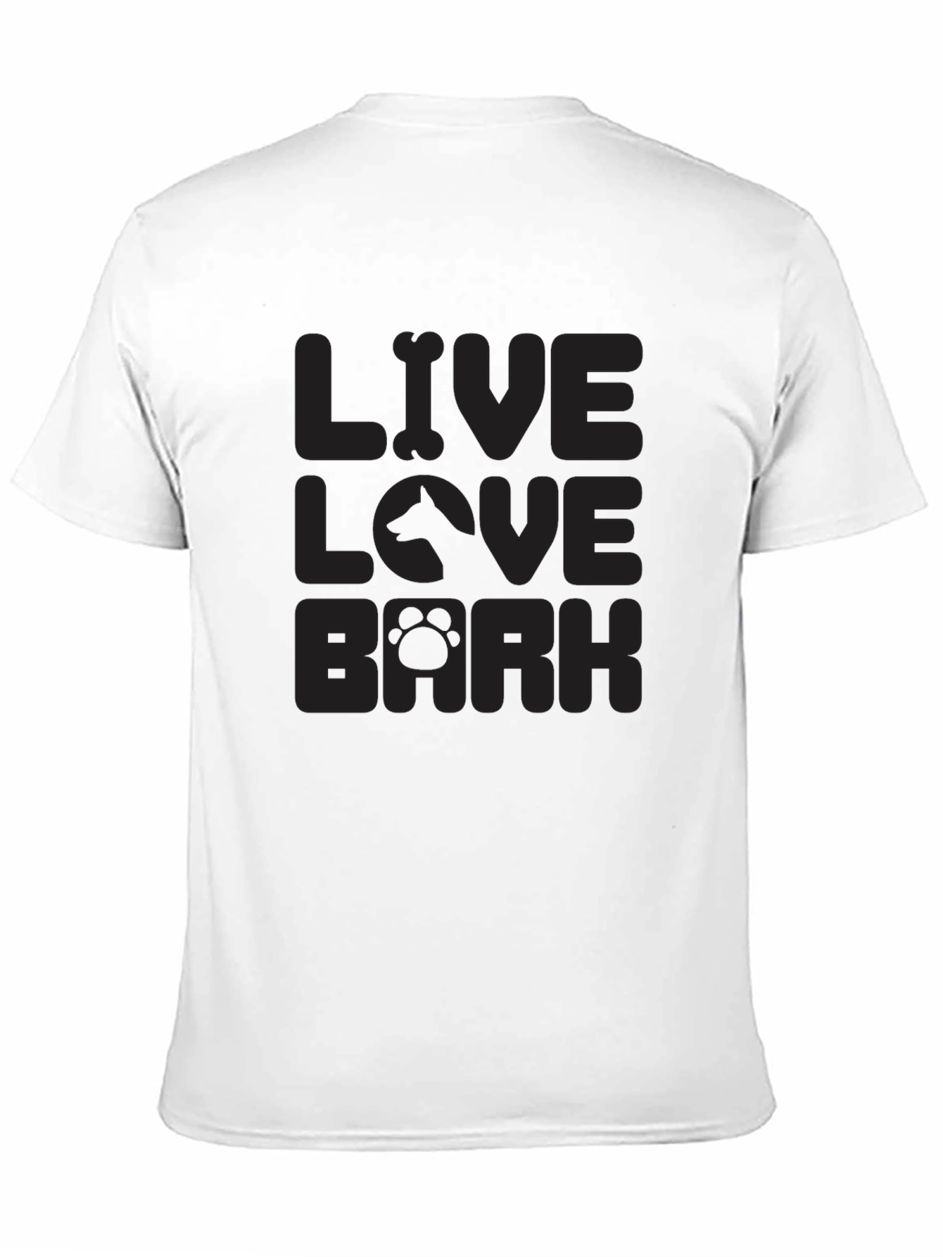Black Live Love Bark Dog T-Shirt view 11