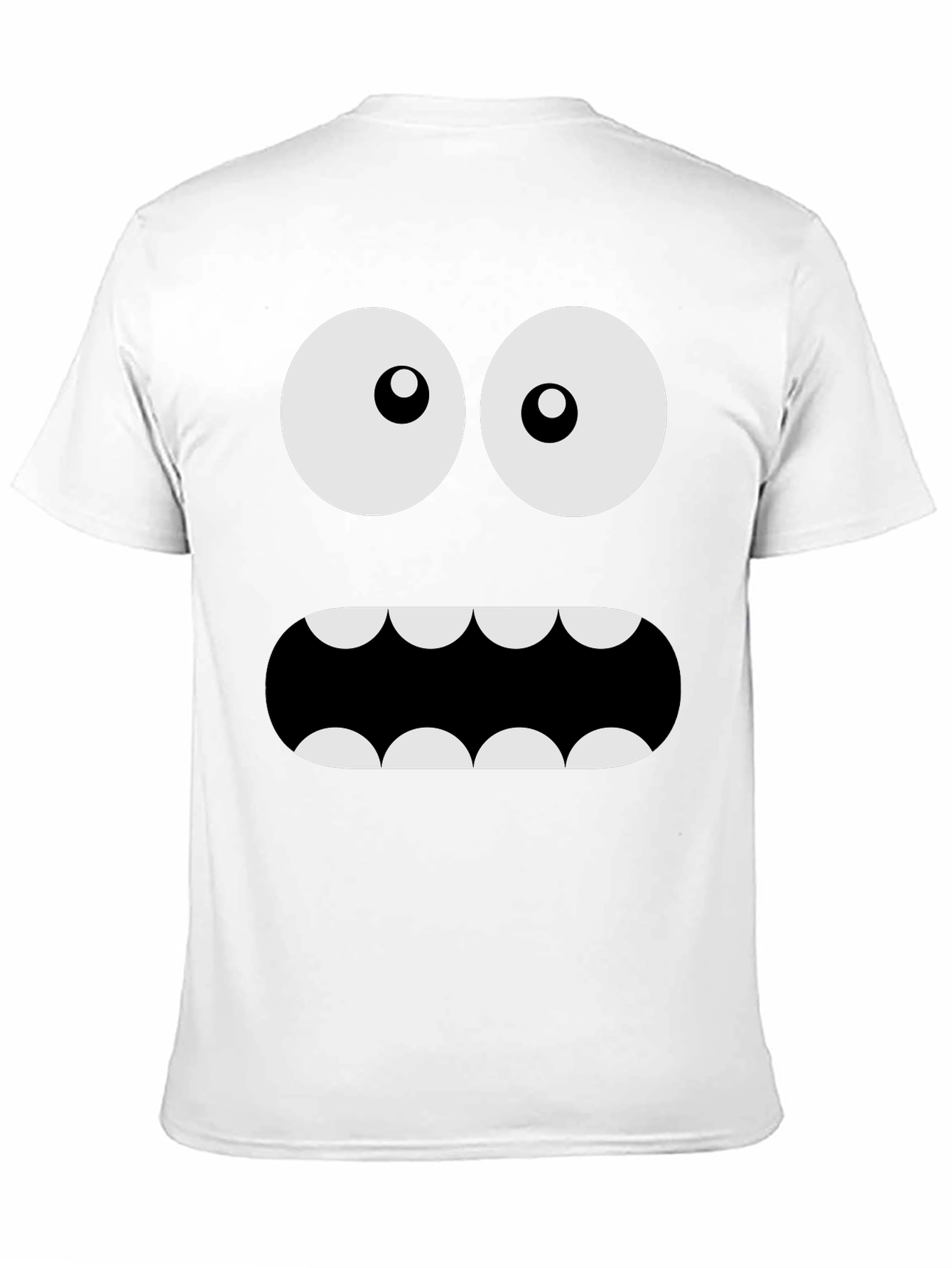 Black Funny Monster Face Graphic Tee - Black Crew Neck T-Shirt view 11