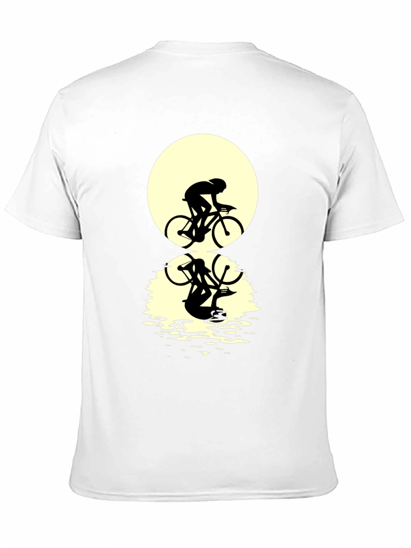 Black Cyclist Silhouette Graphic Tee - Black view 11