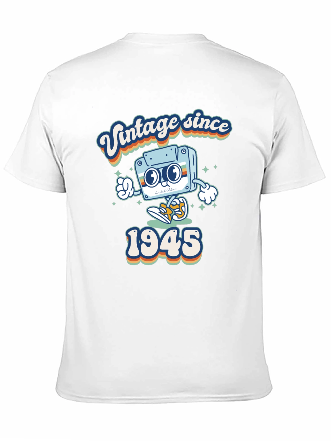 Black Vintage Since 1945 Cassette Tape T-Shirt view 11