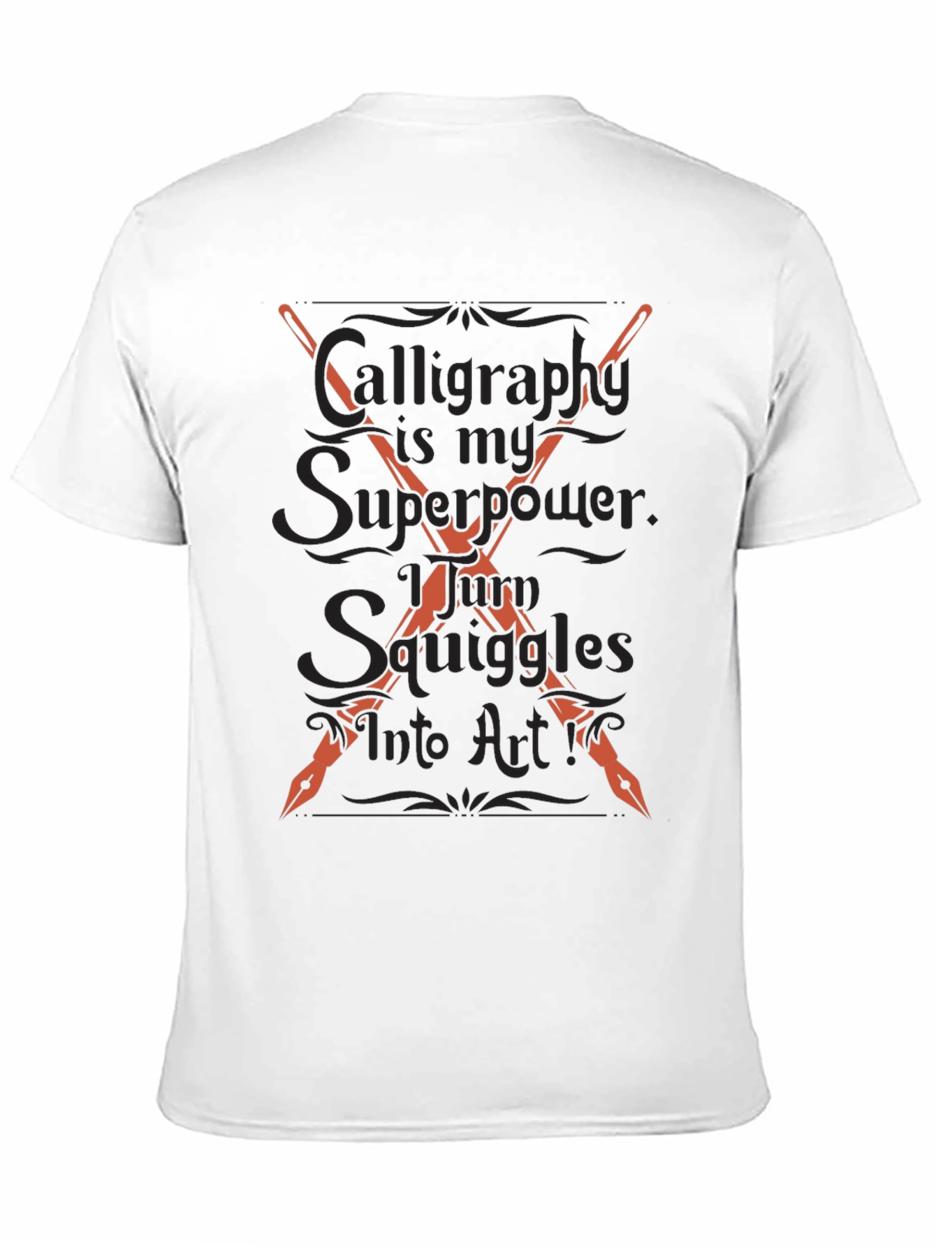 Black Calligraphy Superpower Graphic Tee - Artistic Expression view 11