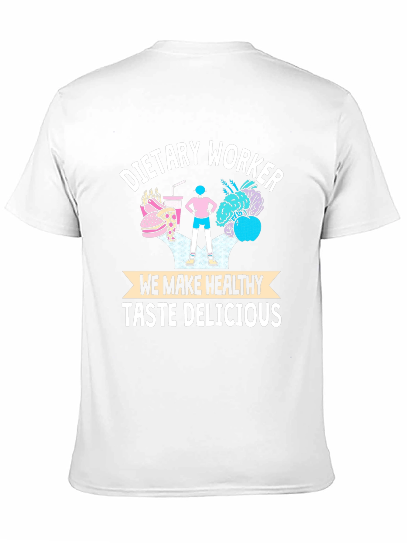 Black Dietary Worker Healthy Taste Delicious Graphic T-Shirt view 11