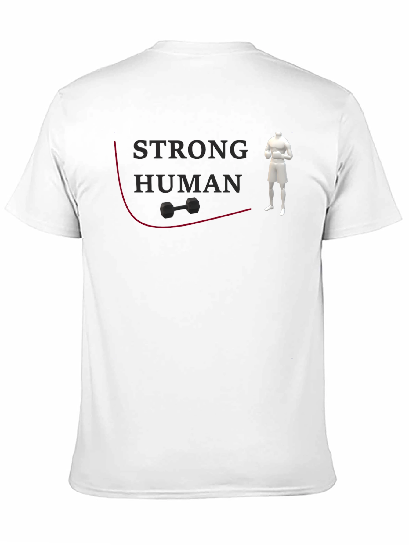 Black Strong Human Graphic Tee - Gym & Fitness Apparel view 11