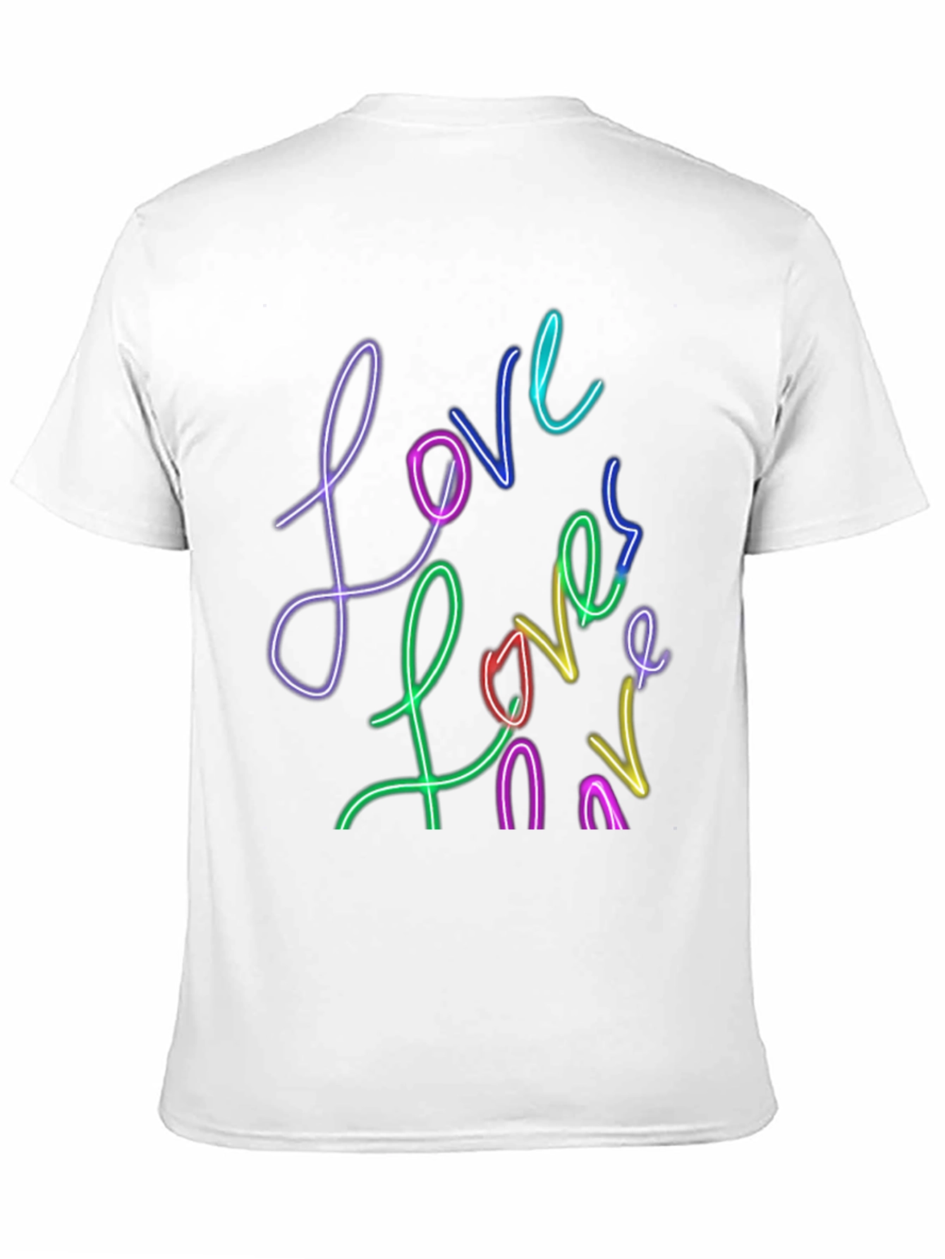 Black Love Neon Style Graphic T-Shirt - Black view 11
