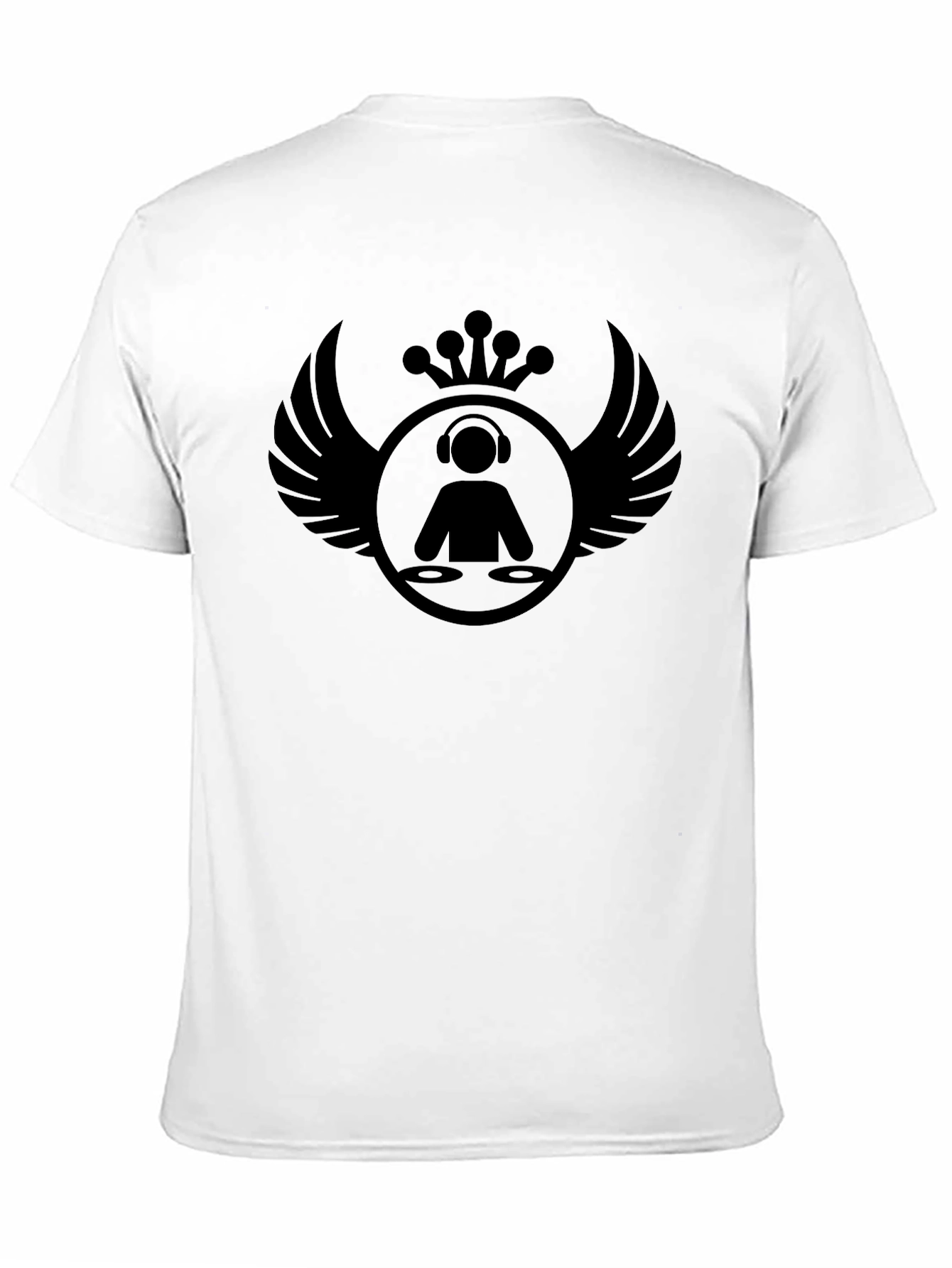 Black DJ Wings Graphic T-Shirt - Black Cotton Tee view 11