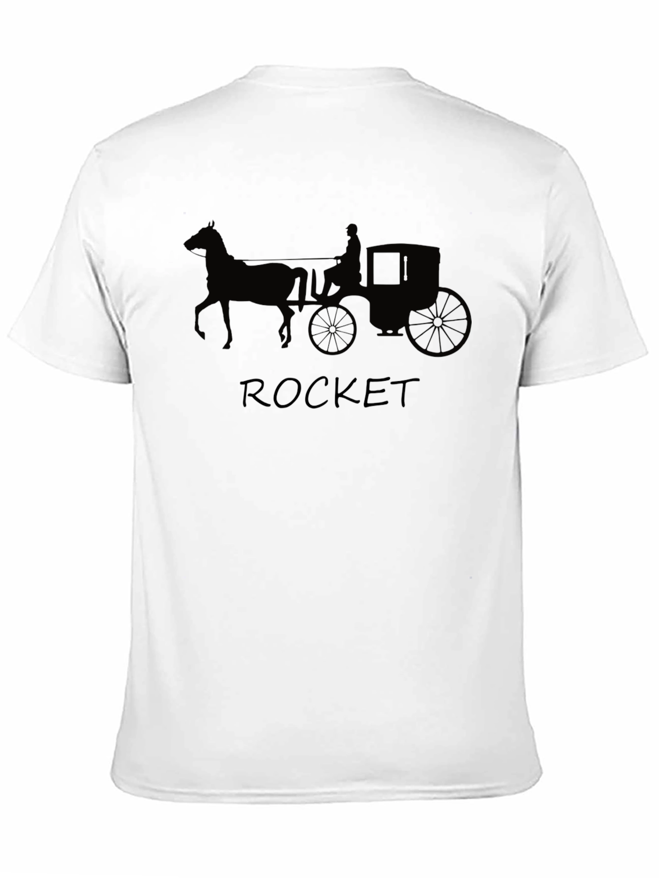 Black Horse Drawn Carriage T-Shirt - Rocket view 11