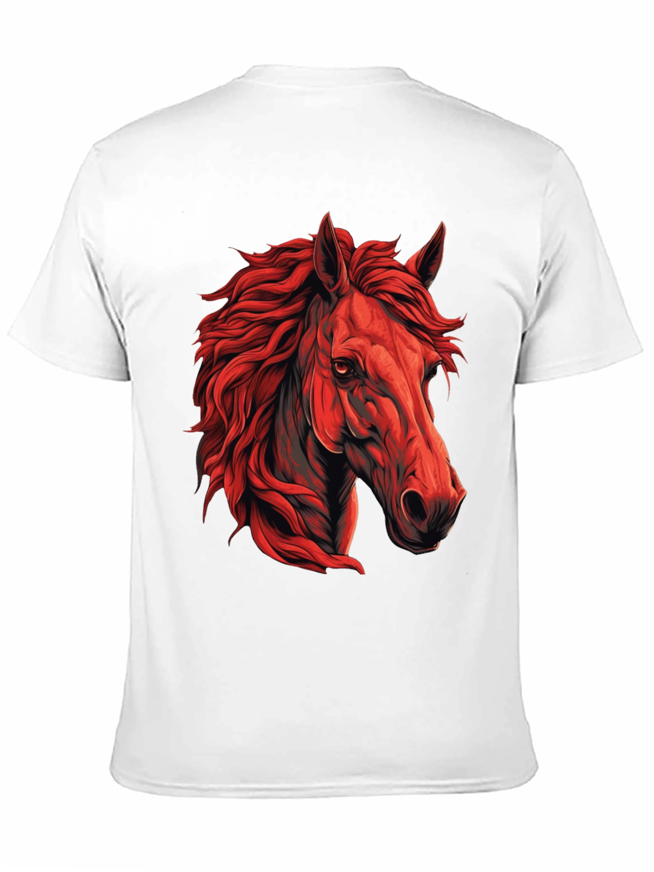 Black Red Horse Graphic T-Shirt - Unique Animal Design view 11
