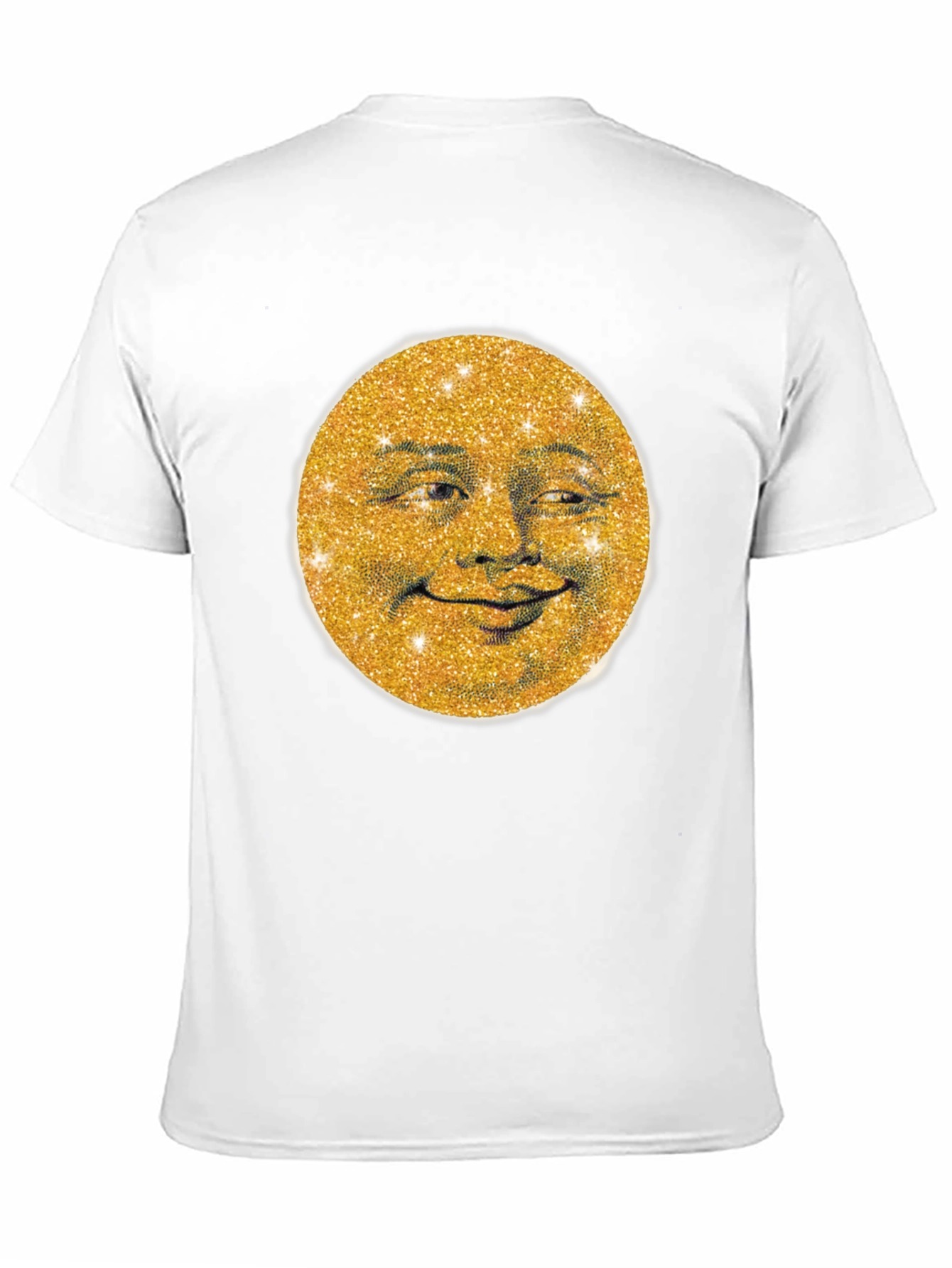 Black Golden Moon Face Graphic Tee - Stylish & Unique view 11