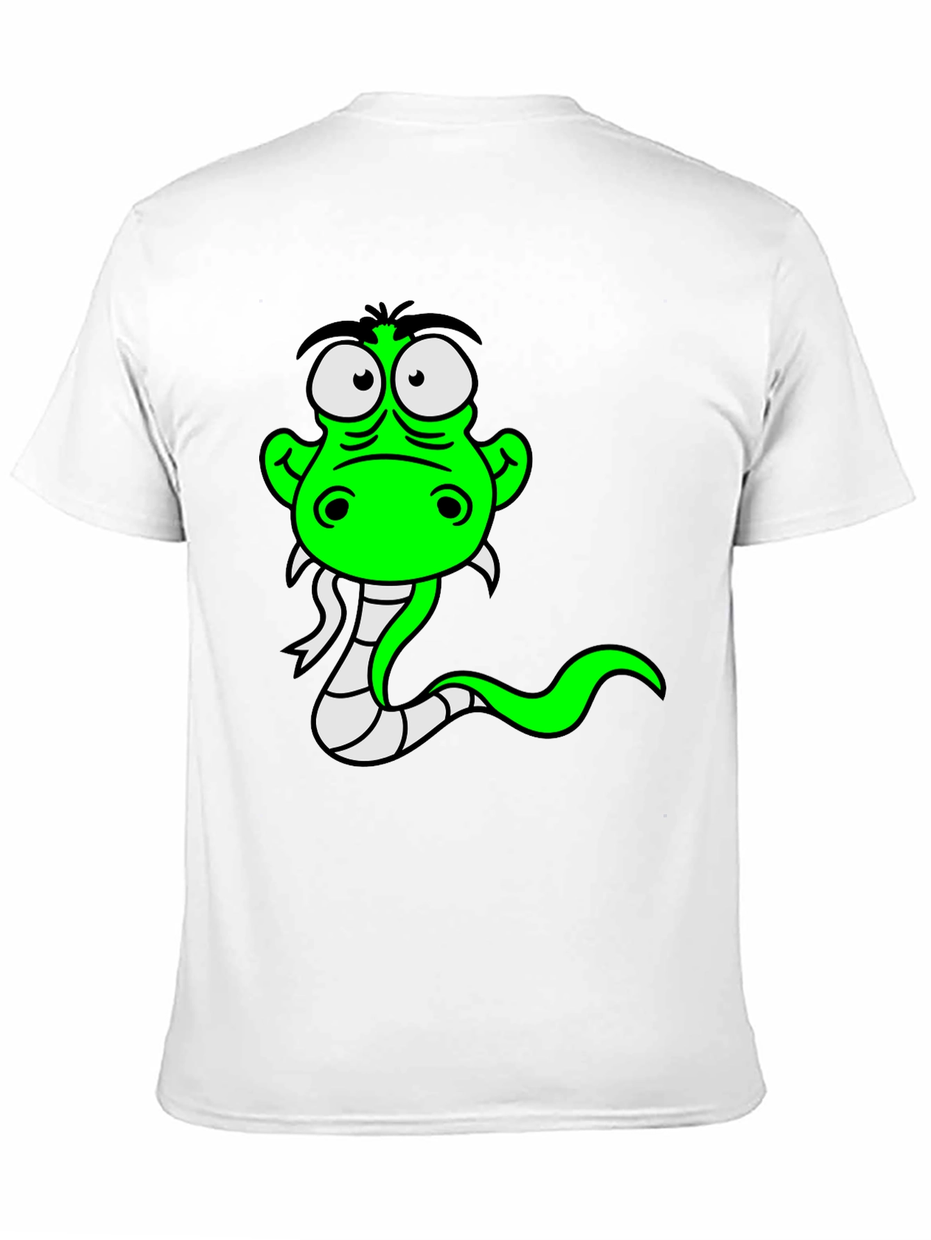 Black Cartoon Snake Graphic Tee - Black Cotton view 11