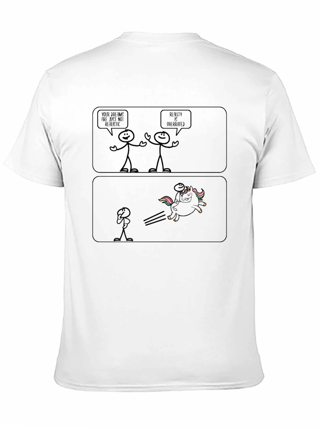 Black Dreamer Unicorn Stick Figure Graphic Tee - Black view 11