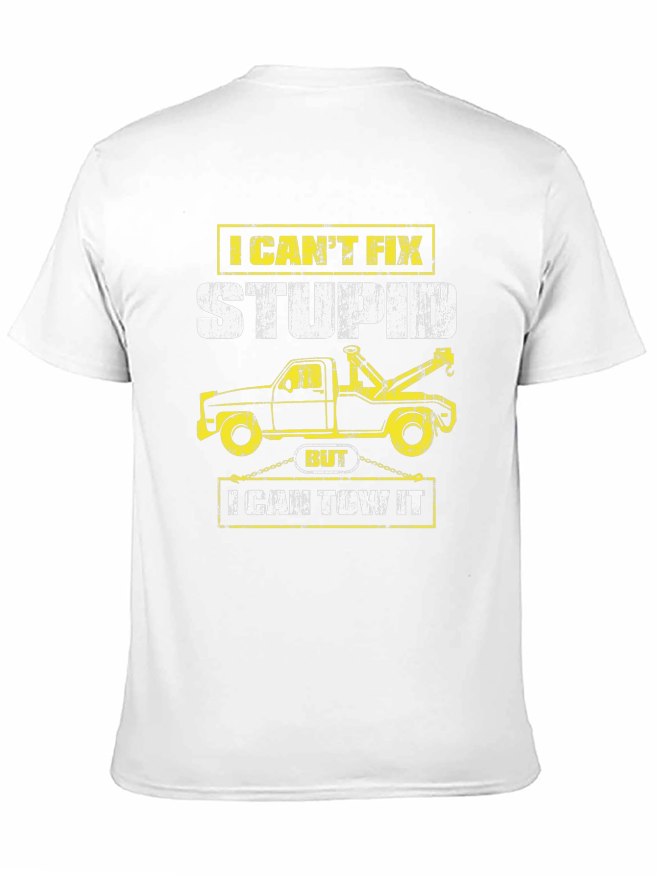 Black Funny Tow Truck Driver T-Shirt - I Can't Fix Stupid view 11