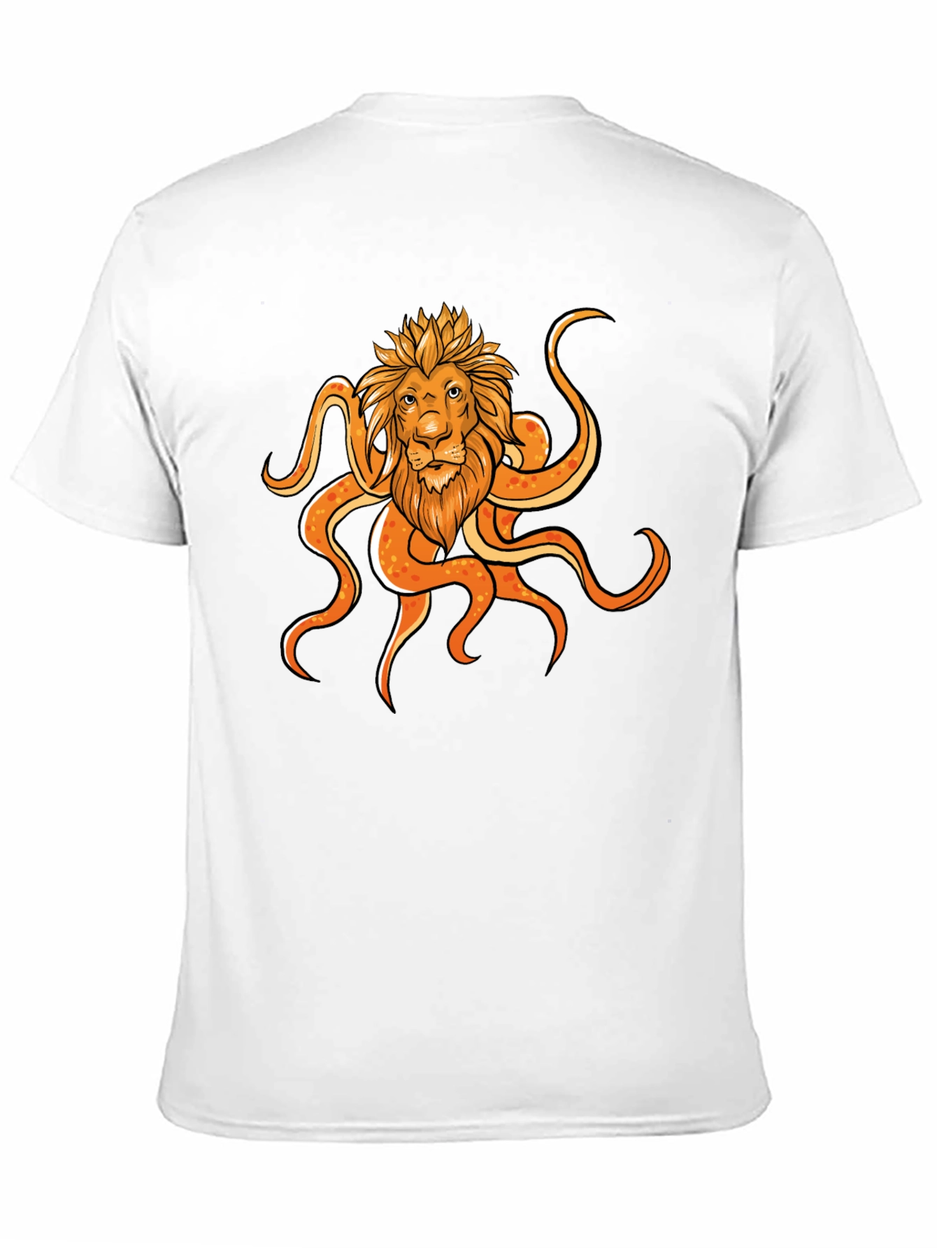 Black Lion Octopus Graphic Black T-Shirt view 11