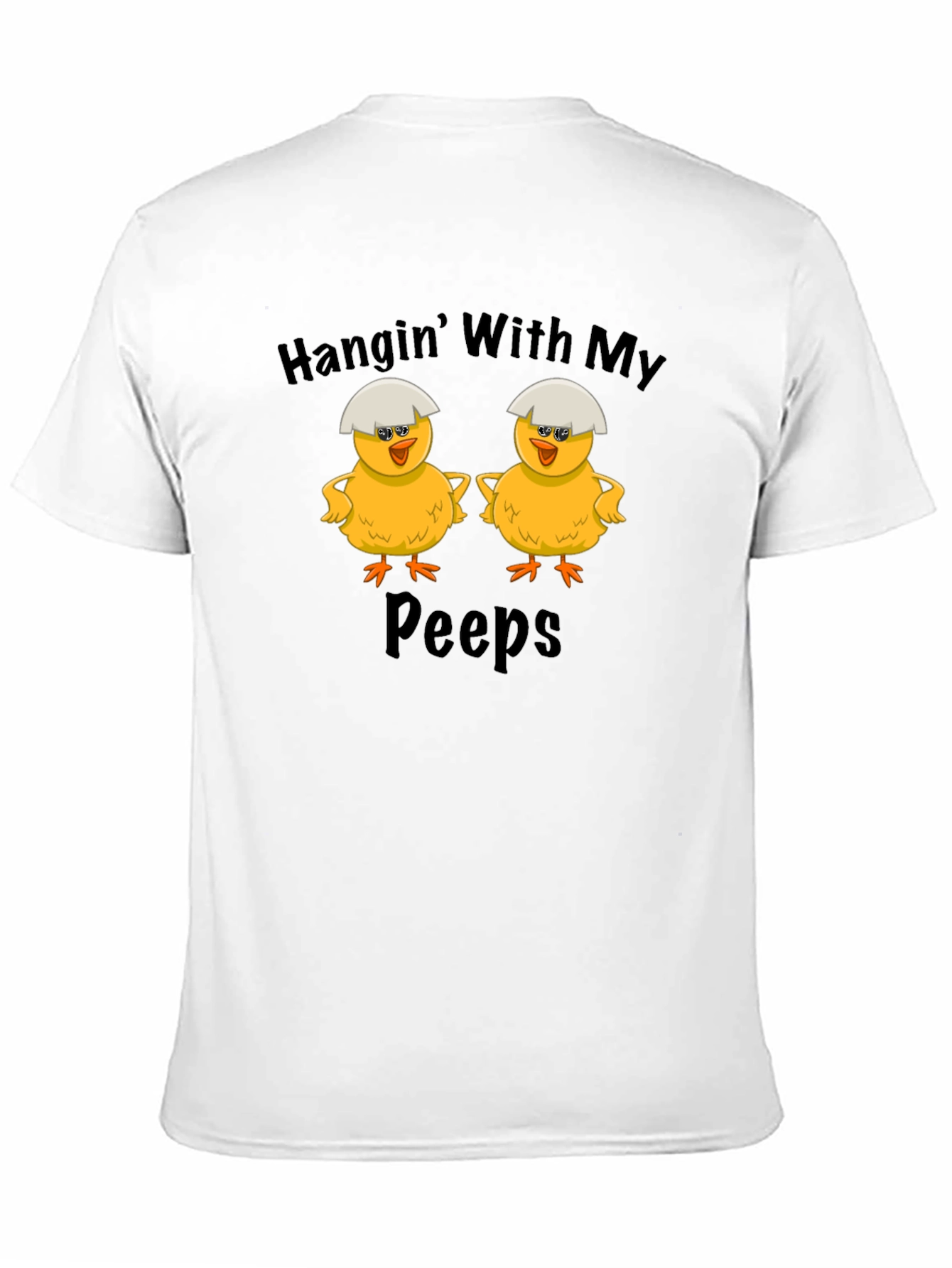 Camiseta Negra: Pollitos "Hanging With My Peeps"