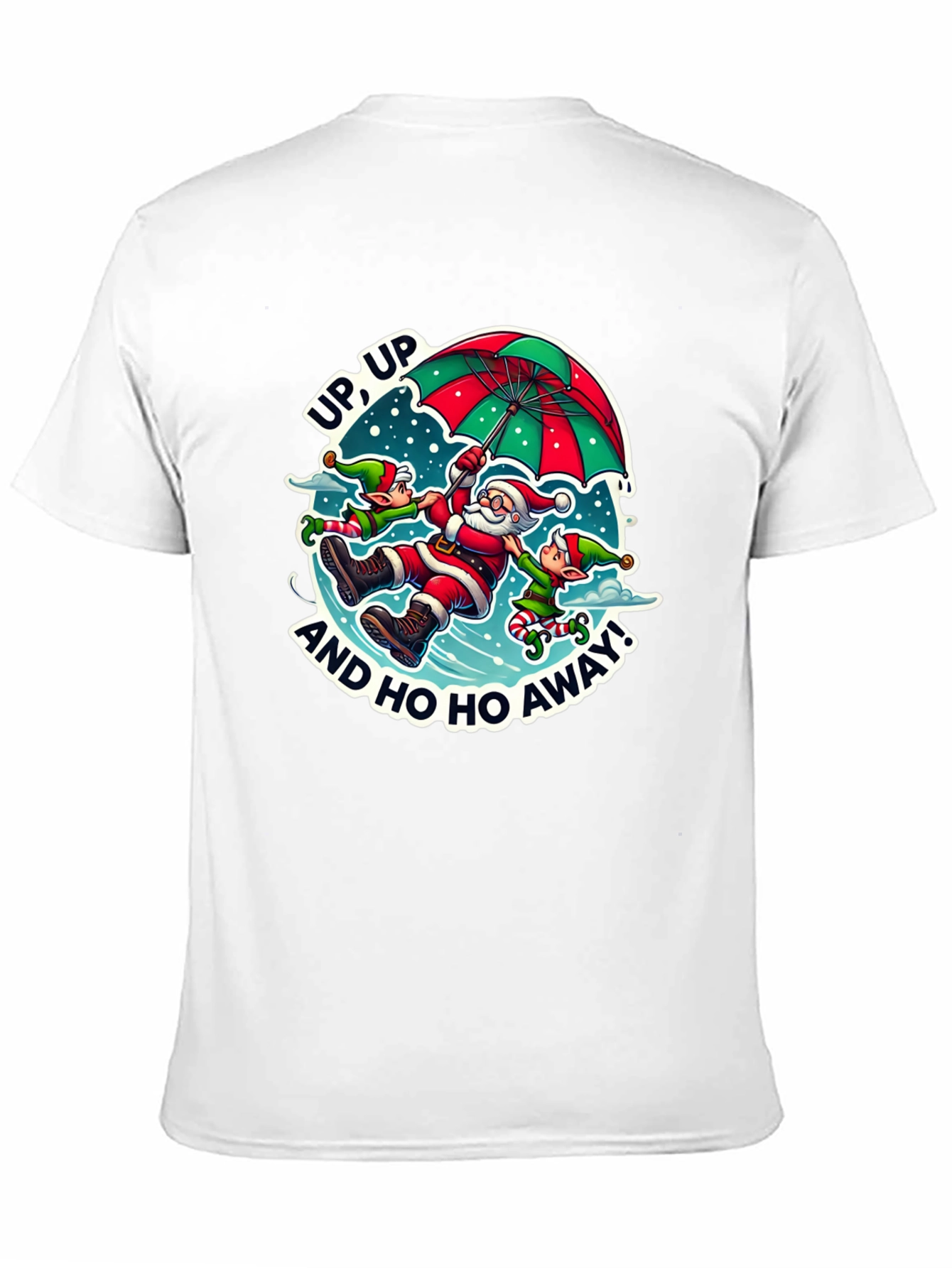 Black Santa & Elves Graphic Tee - Holiday Humor view 11