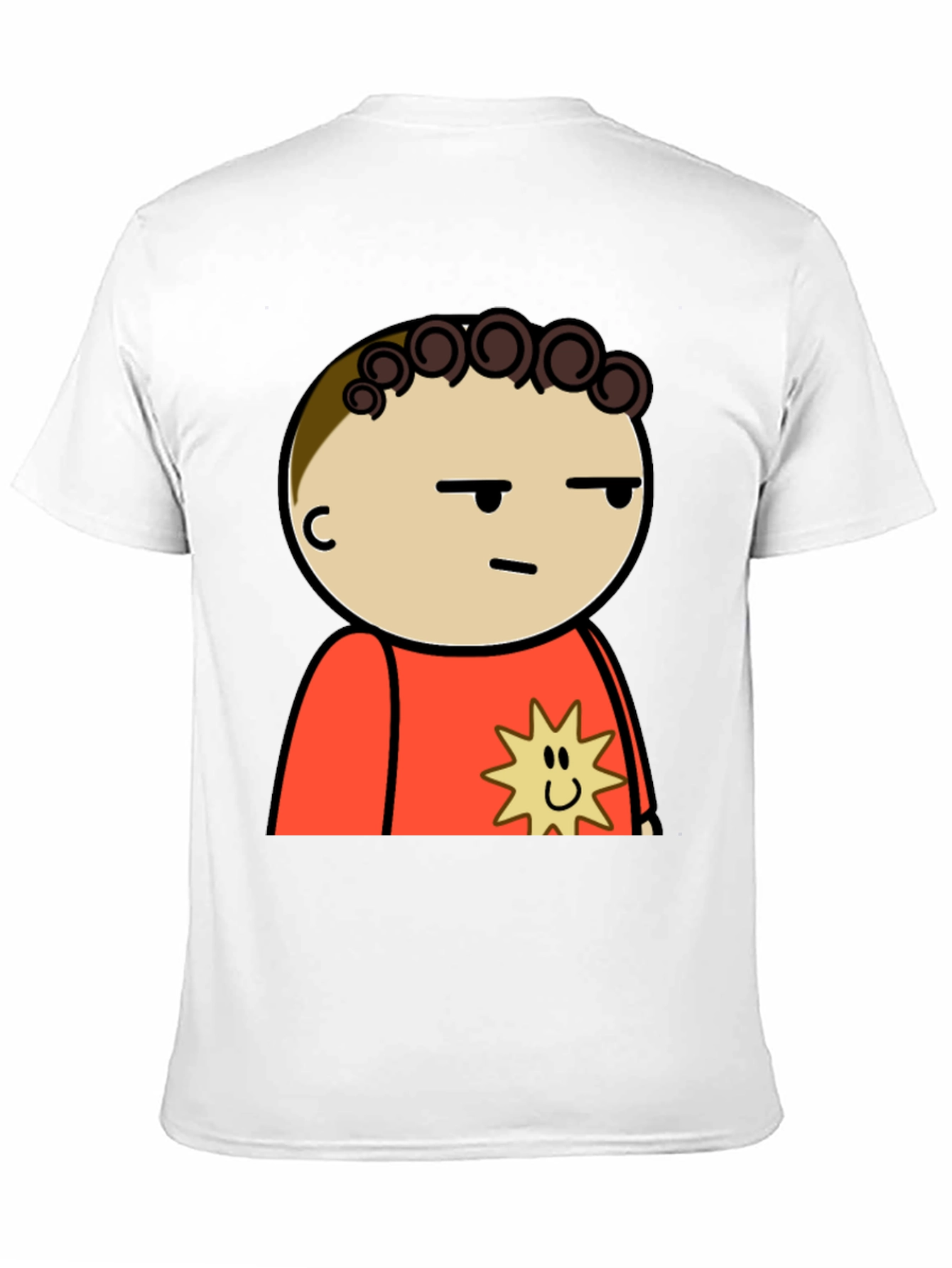 Black Funny Cartoon Character T-Shirt - Black Cotton Tee view 11