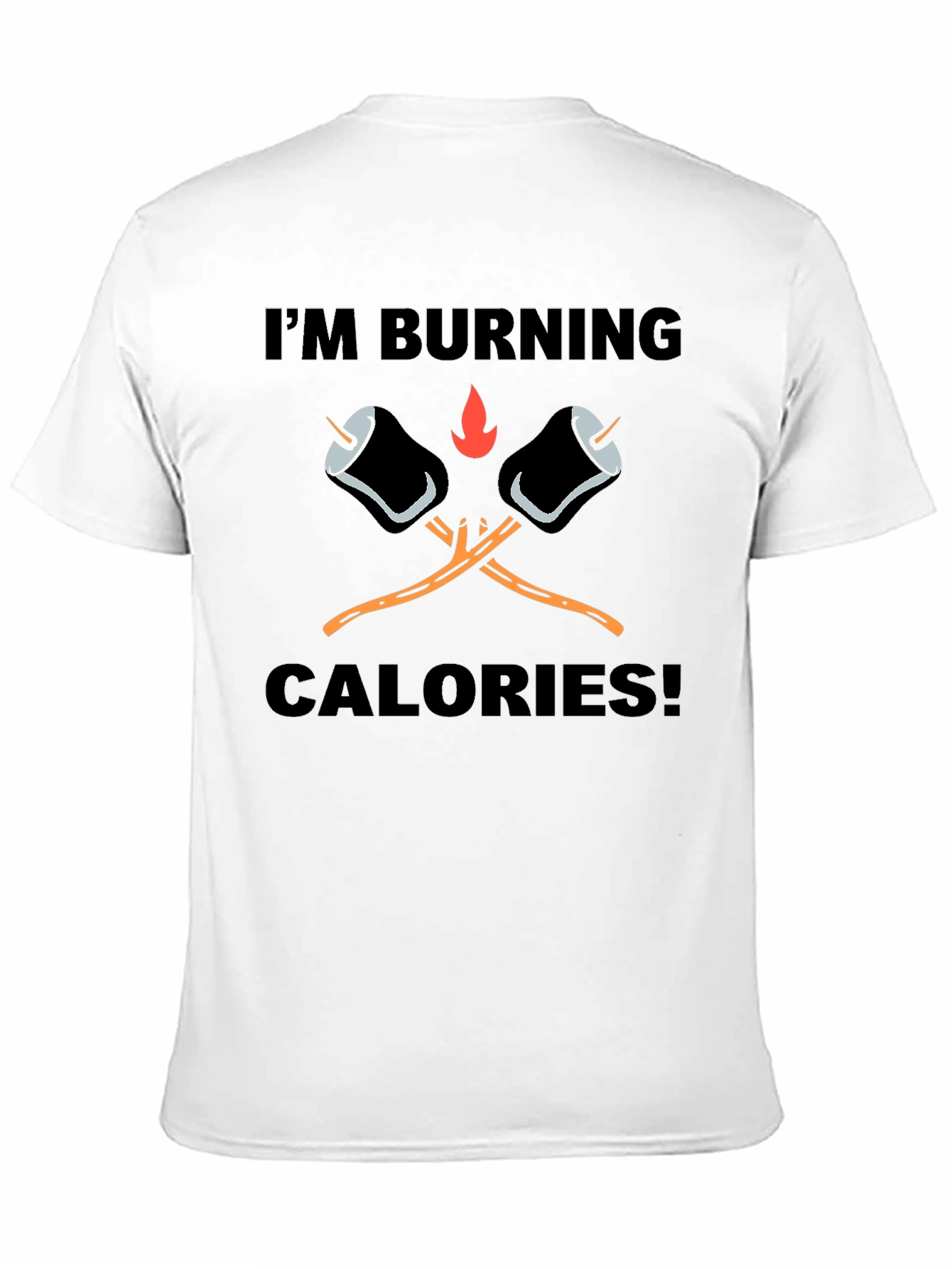 Black Burning Calories Marshmallow T-Shirt view 11