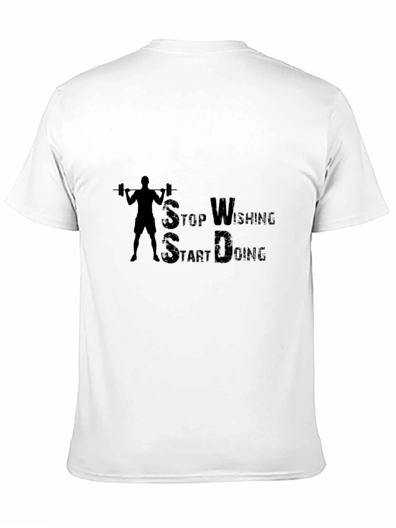 Black Stop Wishing Start Doing Gym T-Shirt view 11