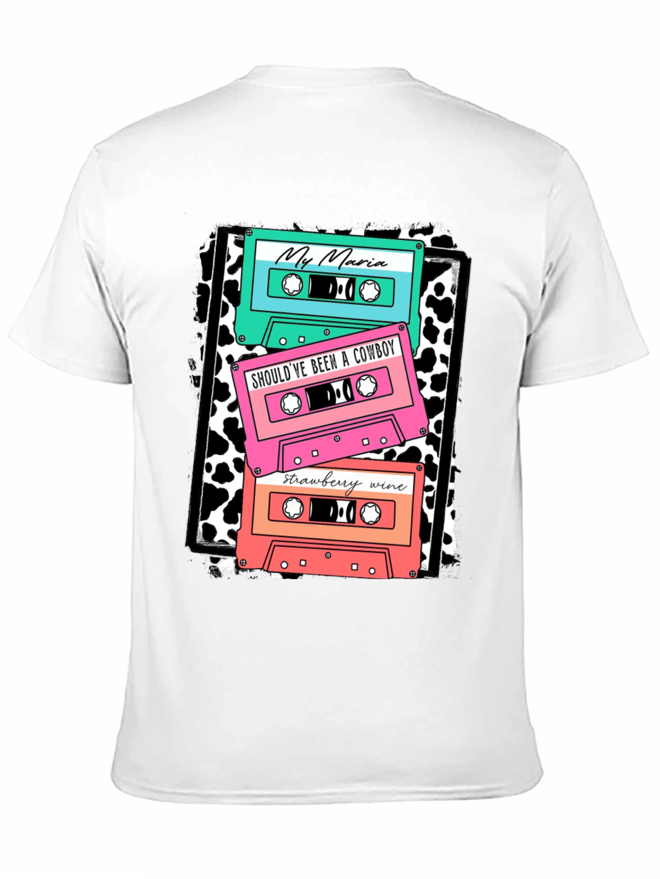 Black Retro Cassette Tape Music T-Shirt view 11