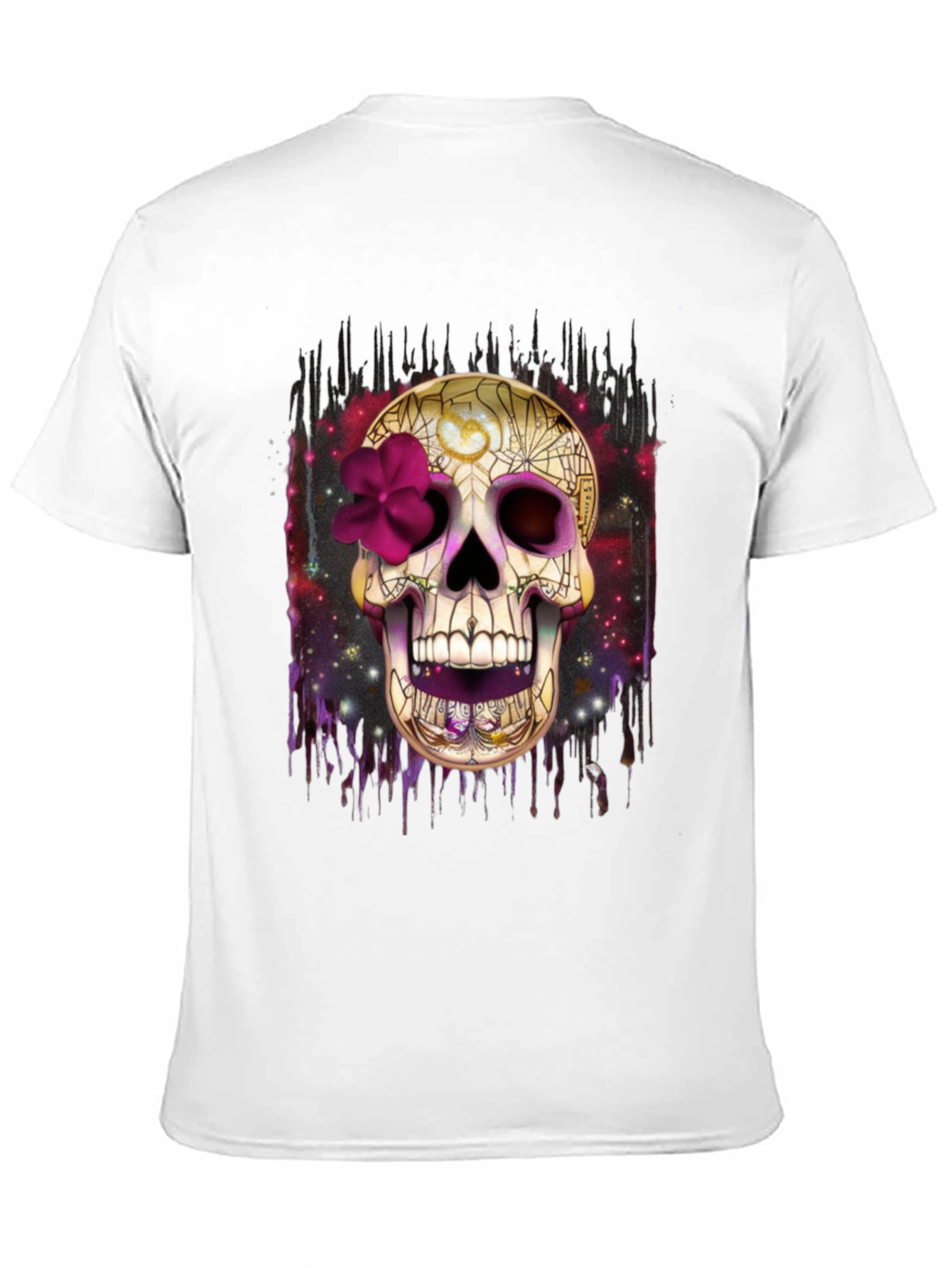 Black Skull Graphic Tee - Dia de los Muertos Style view 11