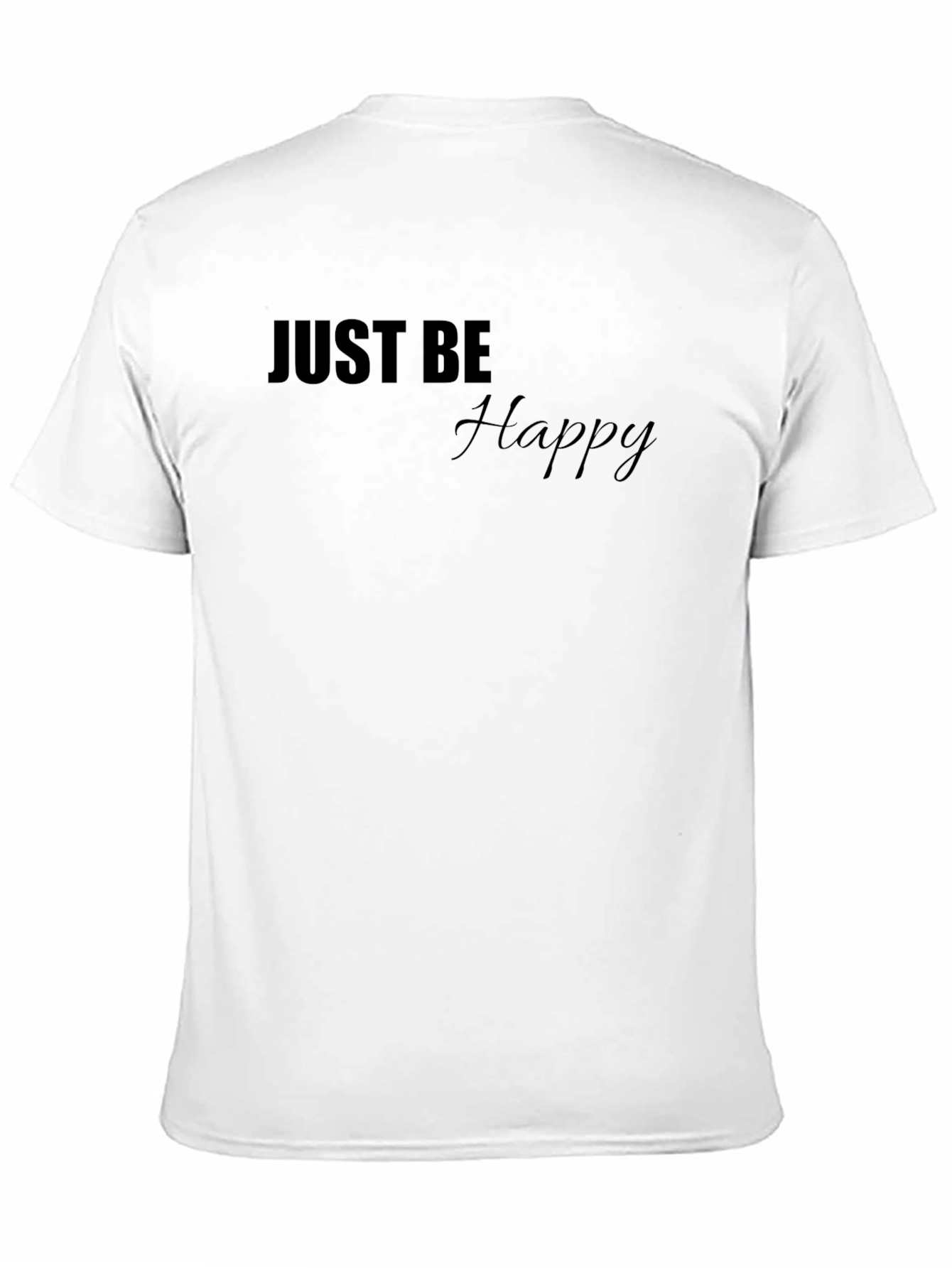 Black Just Be Happy Black T-Shirt - Casual Comfort view 11