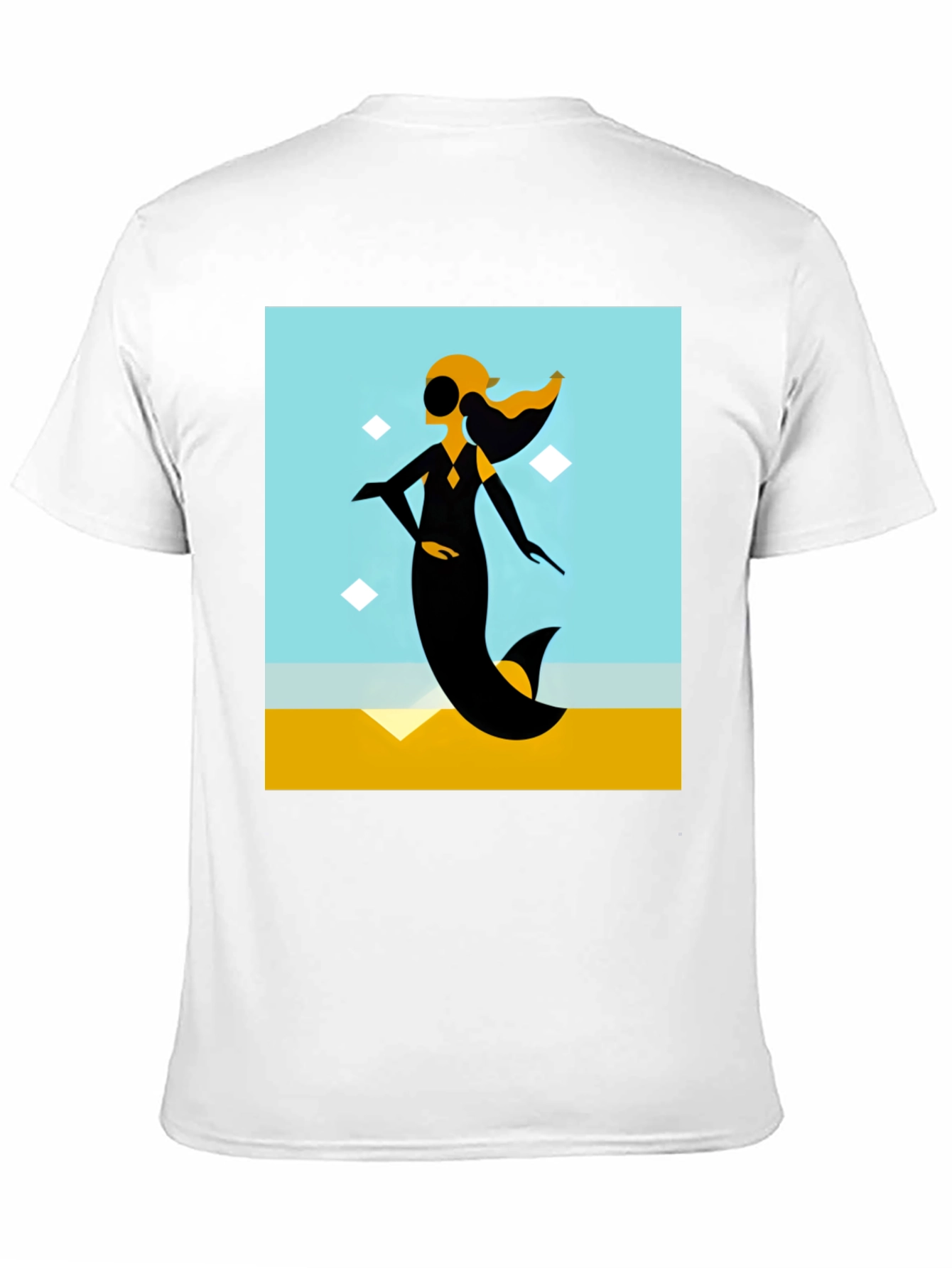 Black Abstract Mermaid Graphic Tee view 11