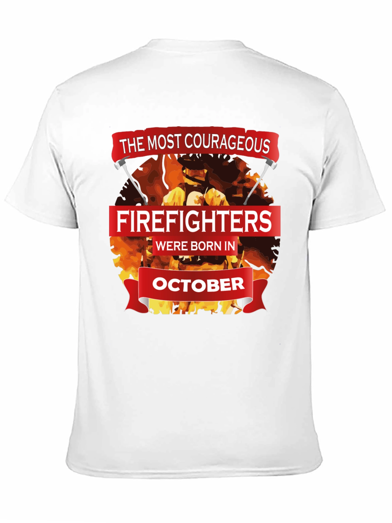 Black Courageous Firefighters October Birthday T-Shirt view 11